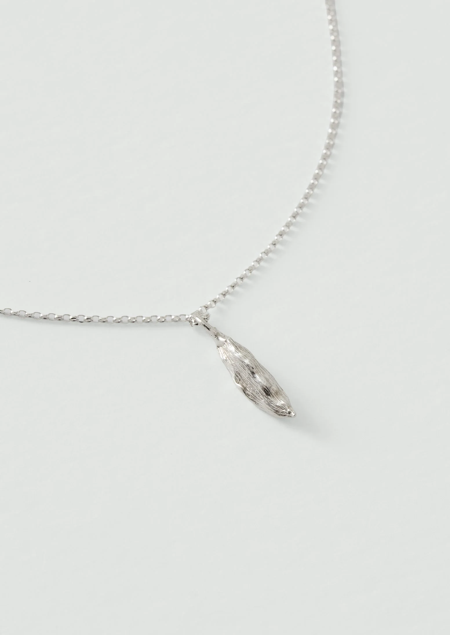 Alba Silver Cardamom Pod Necklace | Silver