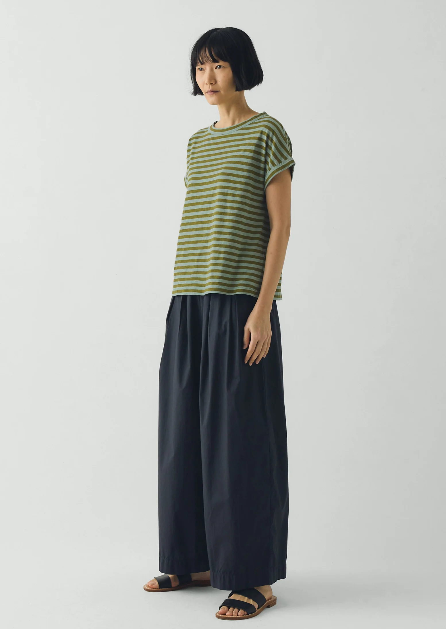 Alda Stripe Cotton Easy Tee | Juniper Berry - Image 3