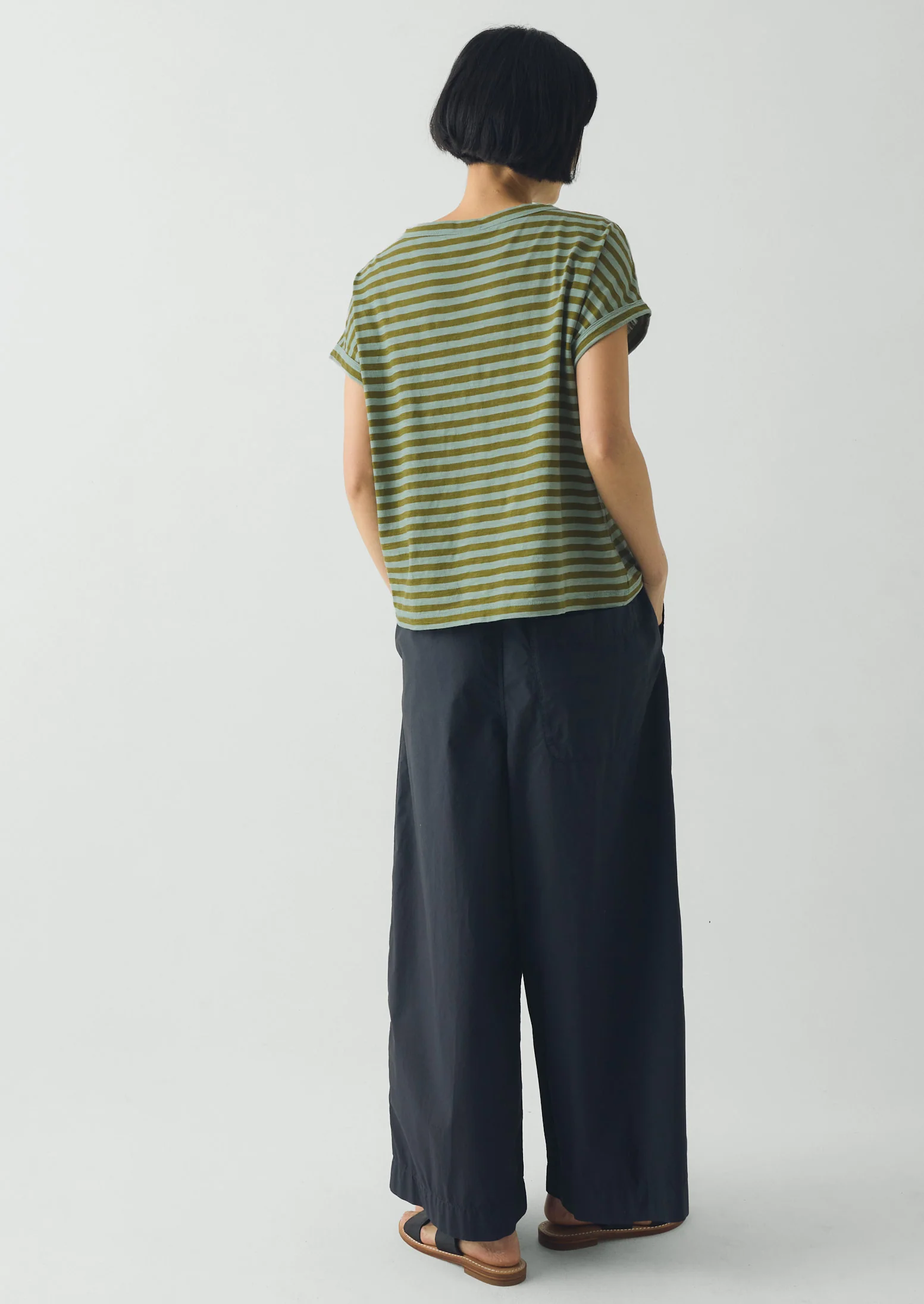 Alda Stripe Cotton Easy Tee | Juniper Berry - Image 4