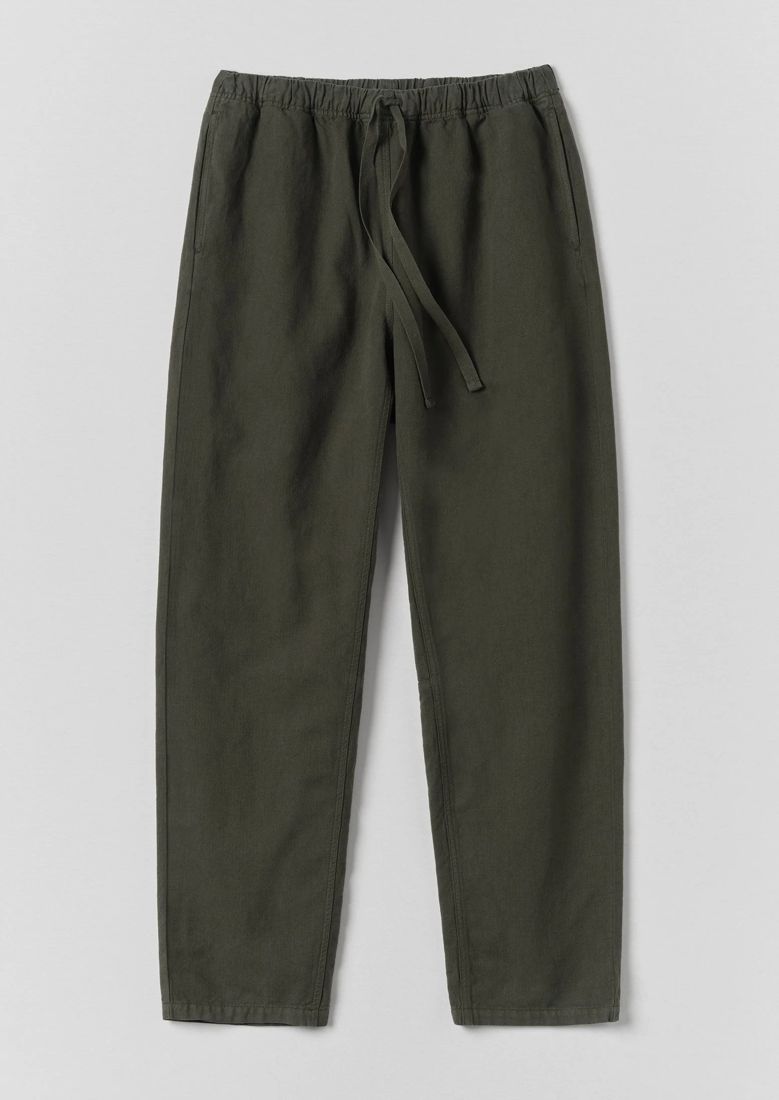 Alfie Garment Dyed Herringbone Trousers | Dark Moss - Image 5