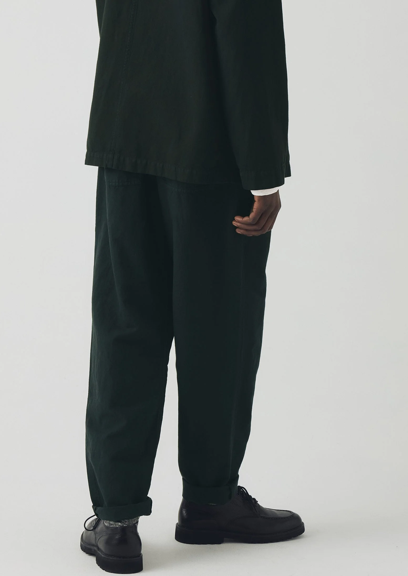 Alfie Garment Dyed Herringbone Trousers | Washed Black - Image 3
