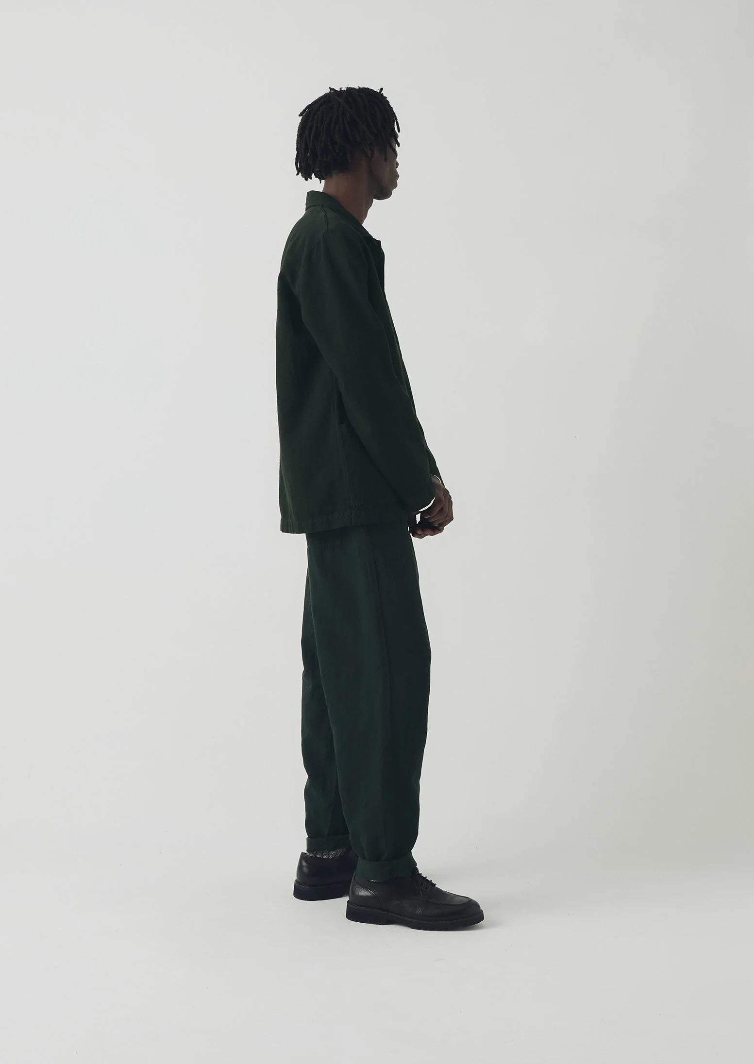 Alfie Garment Dyed Herringbone Trousers | Washed Black - Image 4