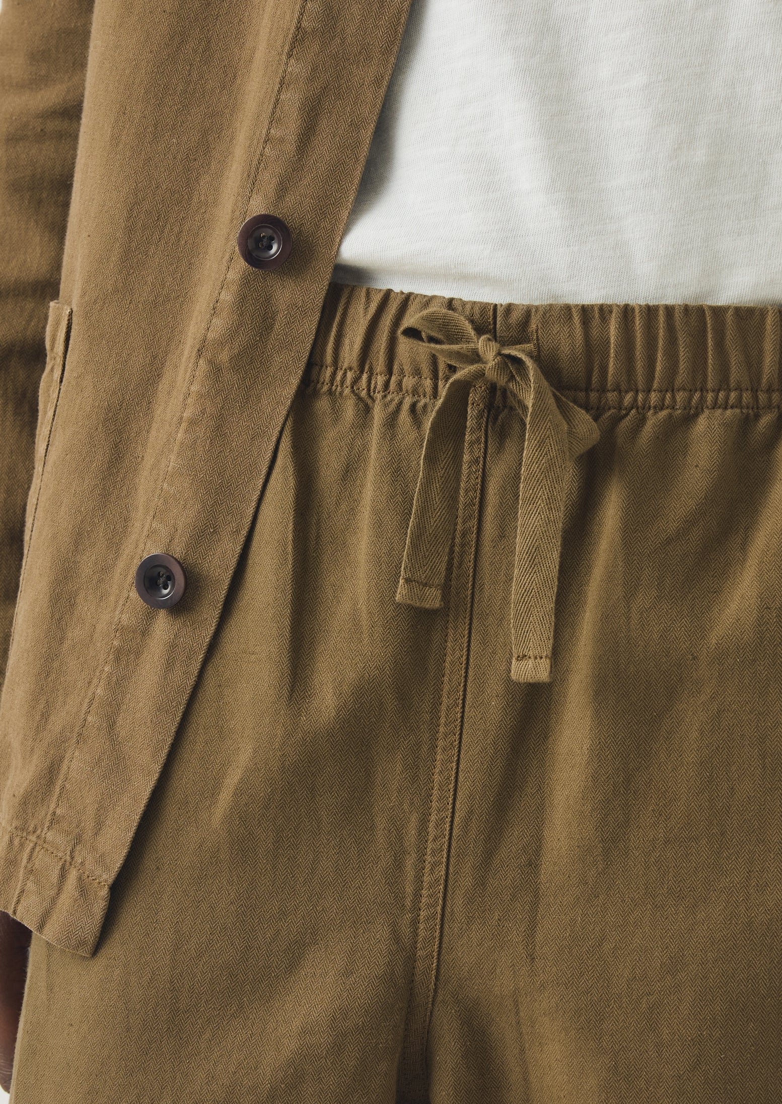 Alfie Garment Dyed Herringbone Trousers | Woodland Green - Image 3