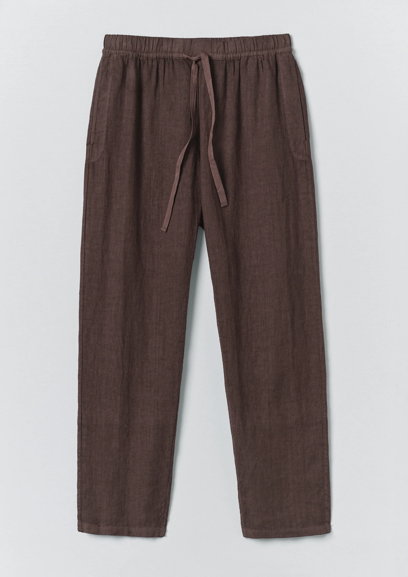 Alfie Garment Dyed Linen Trousers | Dark Russet