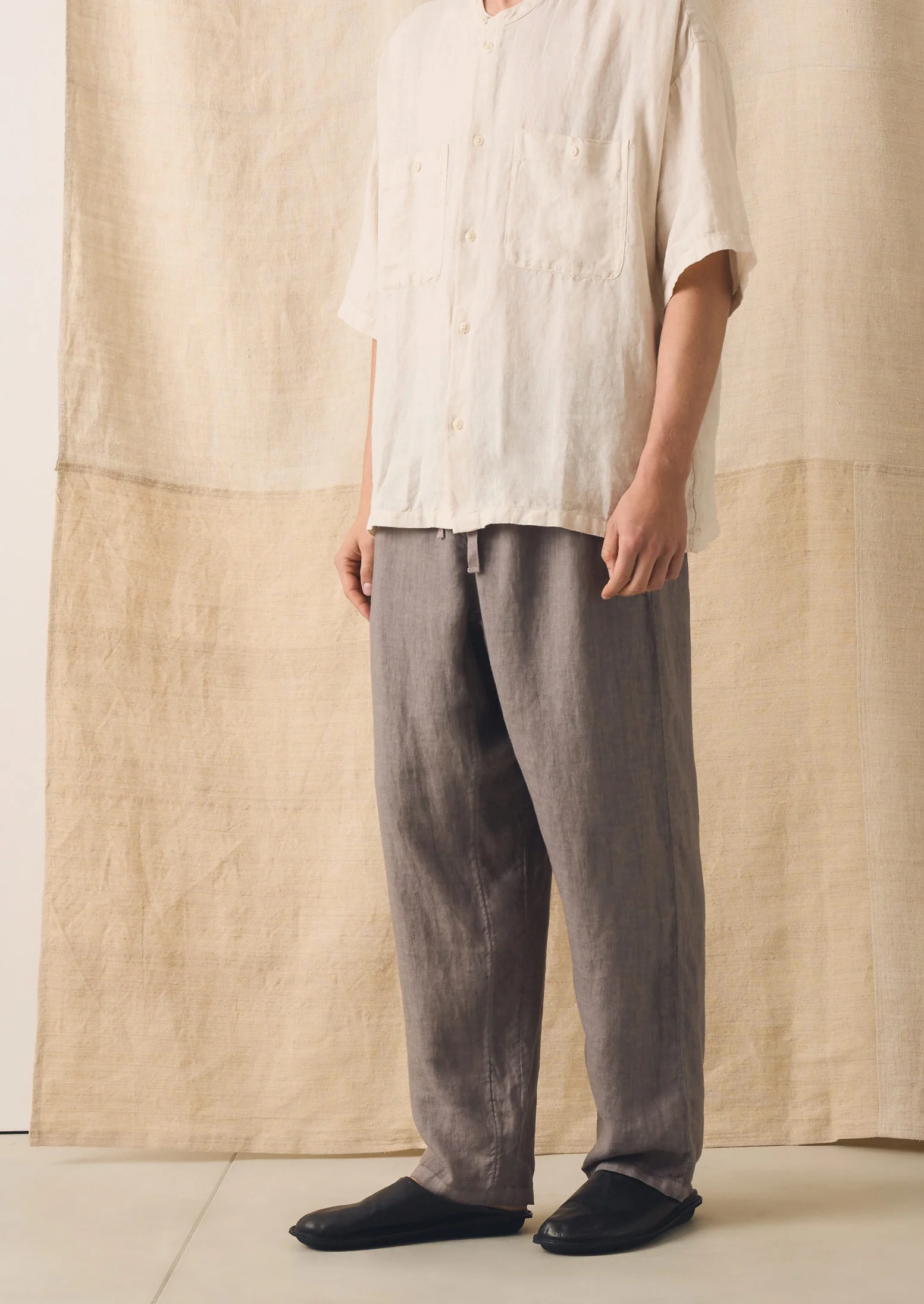 Alfie Garment Dyed Linen Trousers | Iron - Image 2