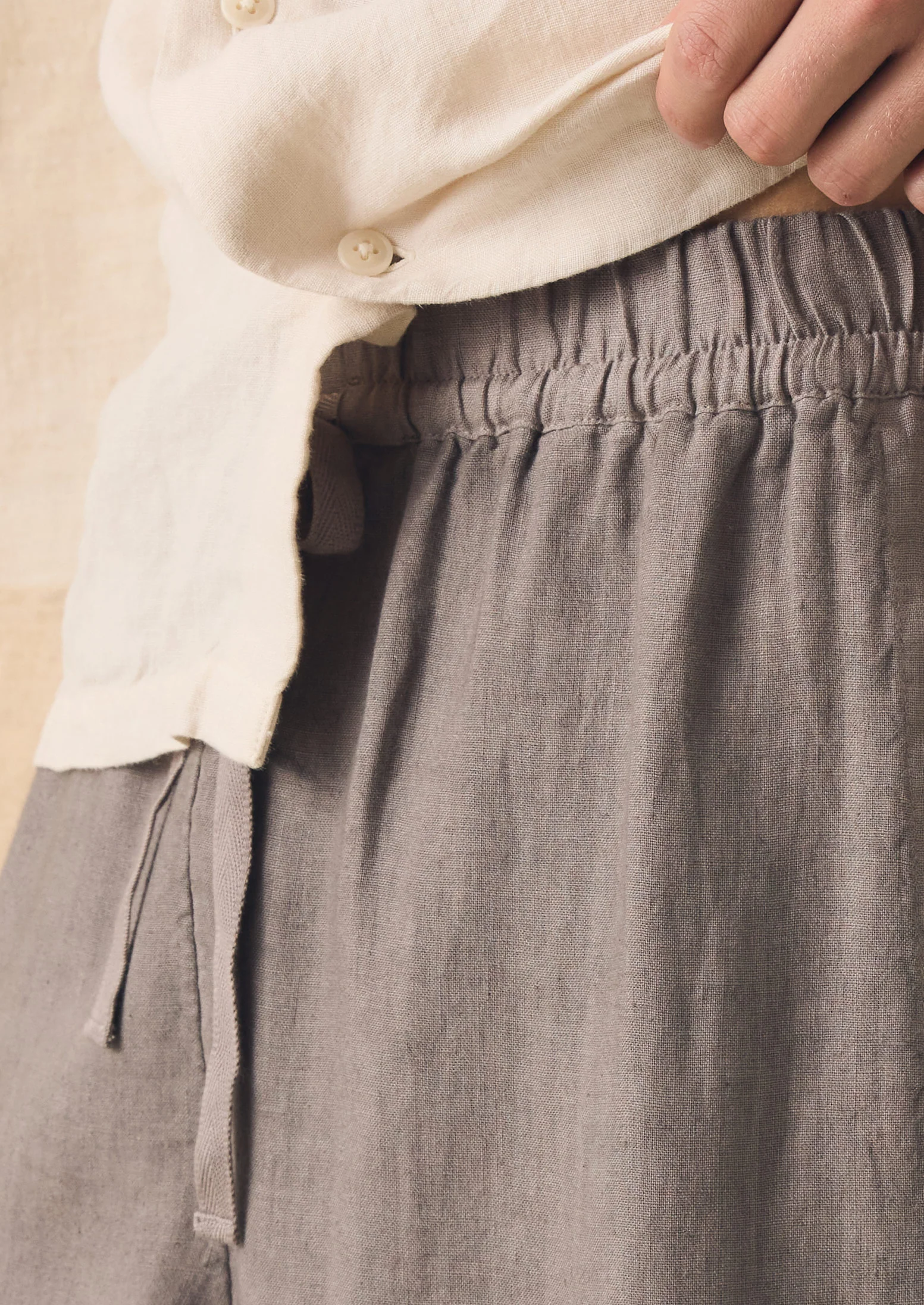 Alfie Garment Dyed Linen Trousers | Iron - Image 3