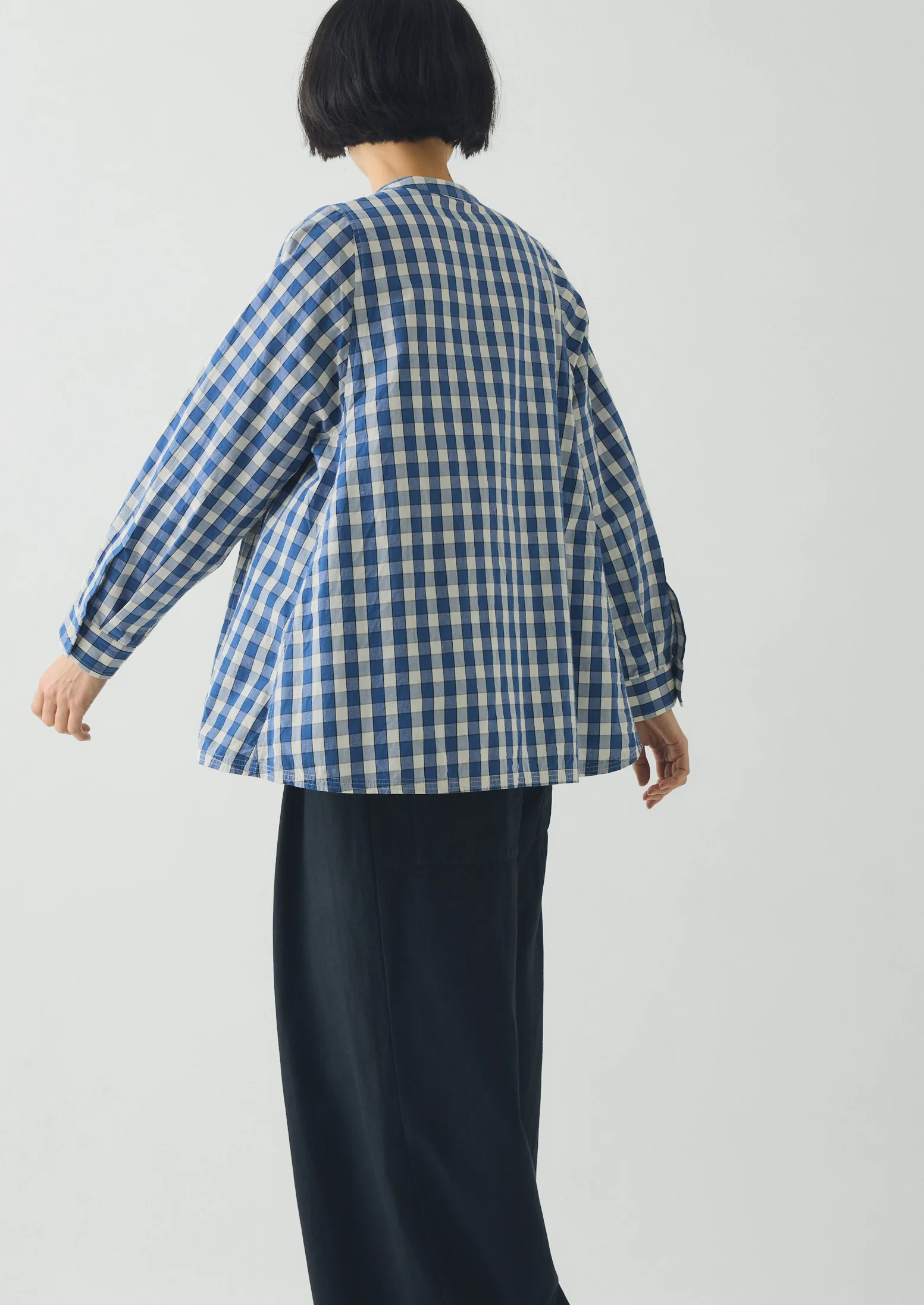 Alfresco Gingham Cotton Shirt | Pacific Blue - Image 4