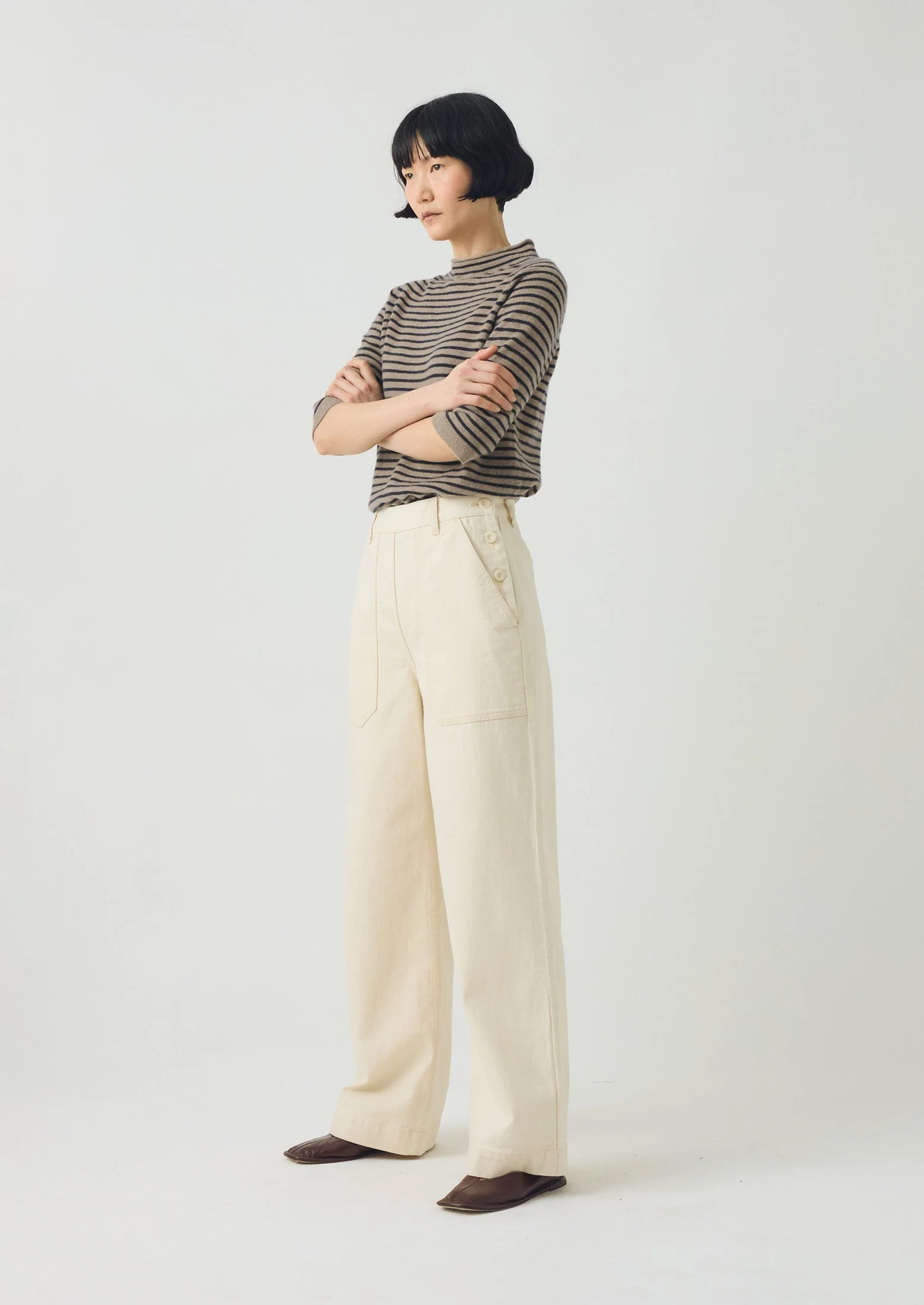 Annie Organic Denim Full Length Jeans | Ecru - Image 3