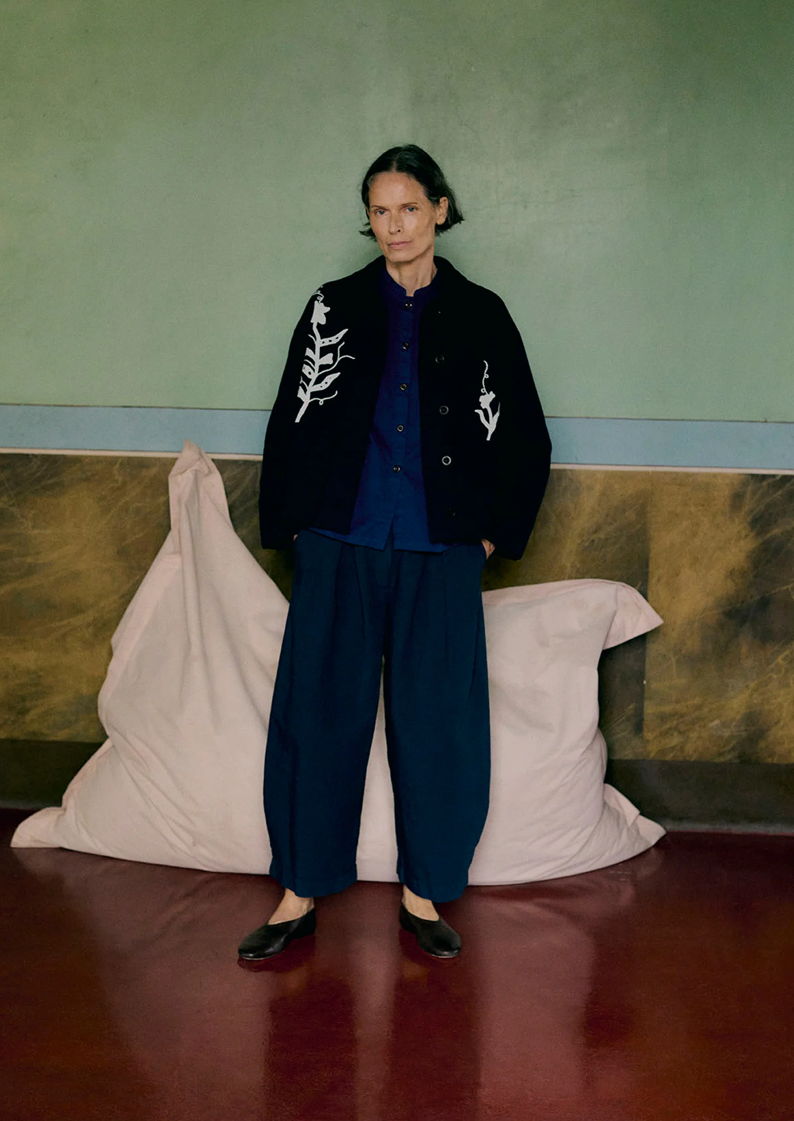 Applique Pea Shoot Jacket | Dark Denim - Image 3
