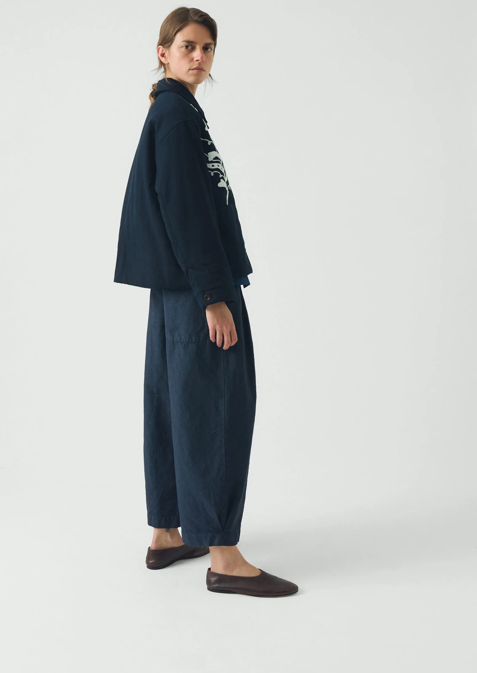 Applique Pea Shoot Jacket | Dark Denim - Image 8