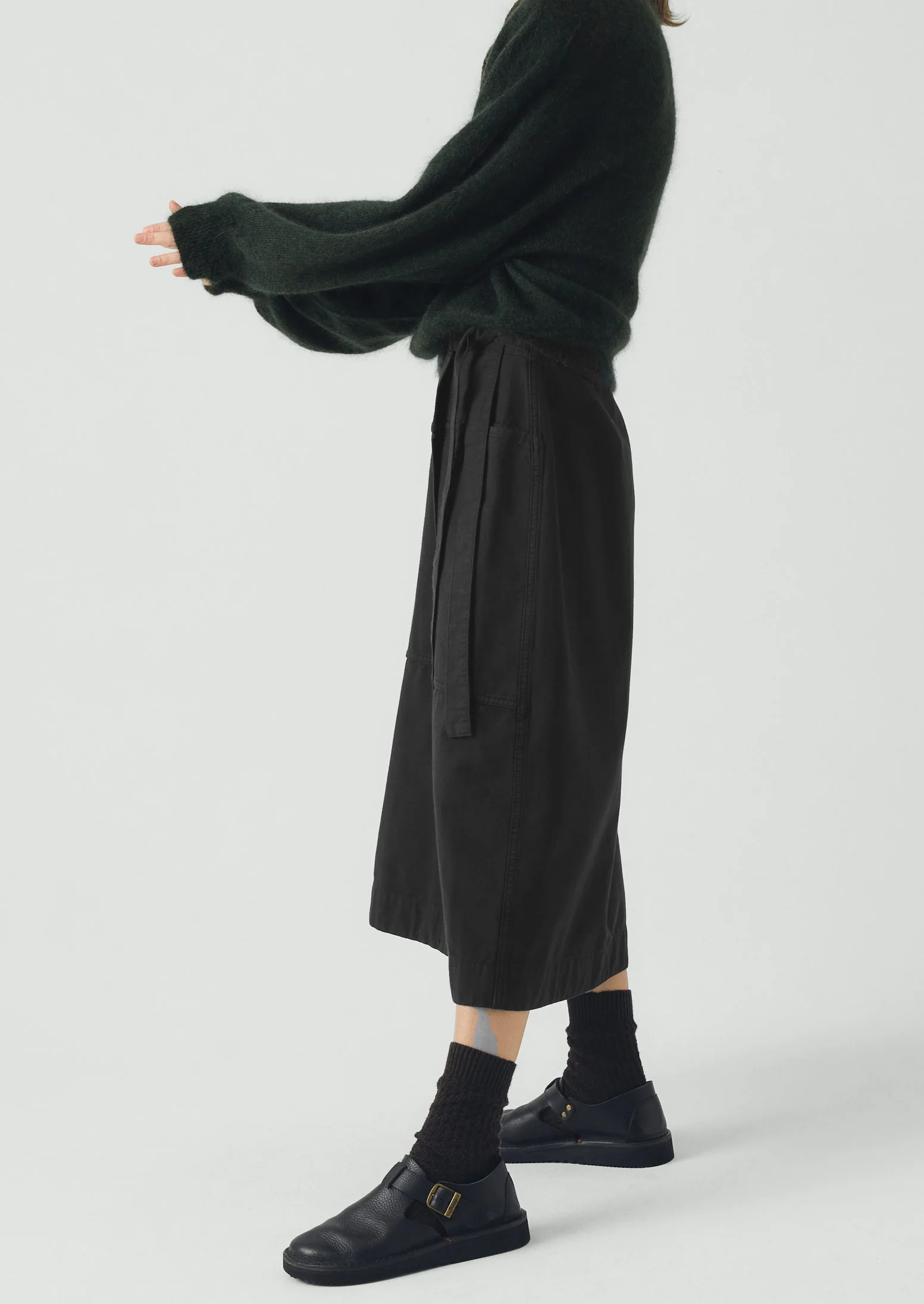 Apron Wrap Cotton Canvas Skirt | Slate - Image 4