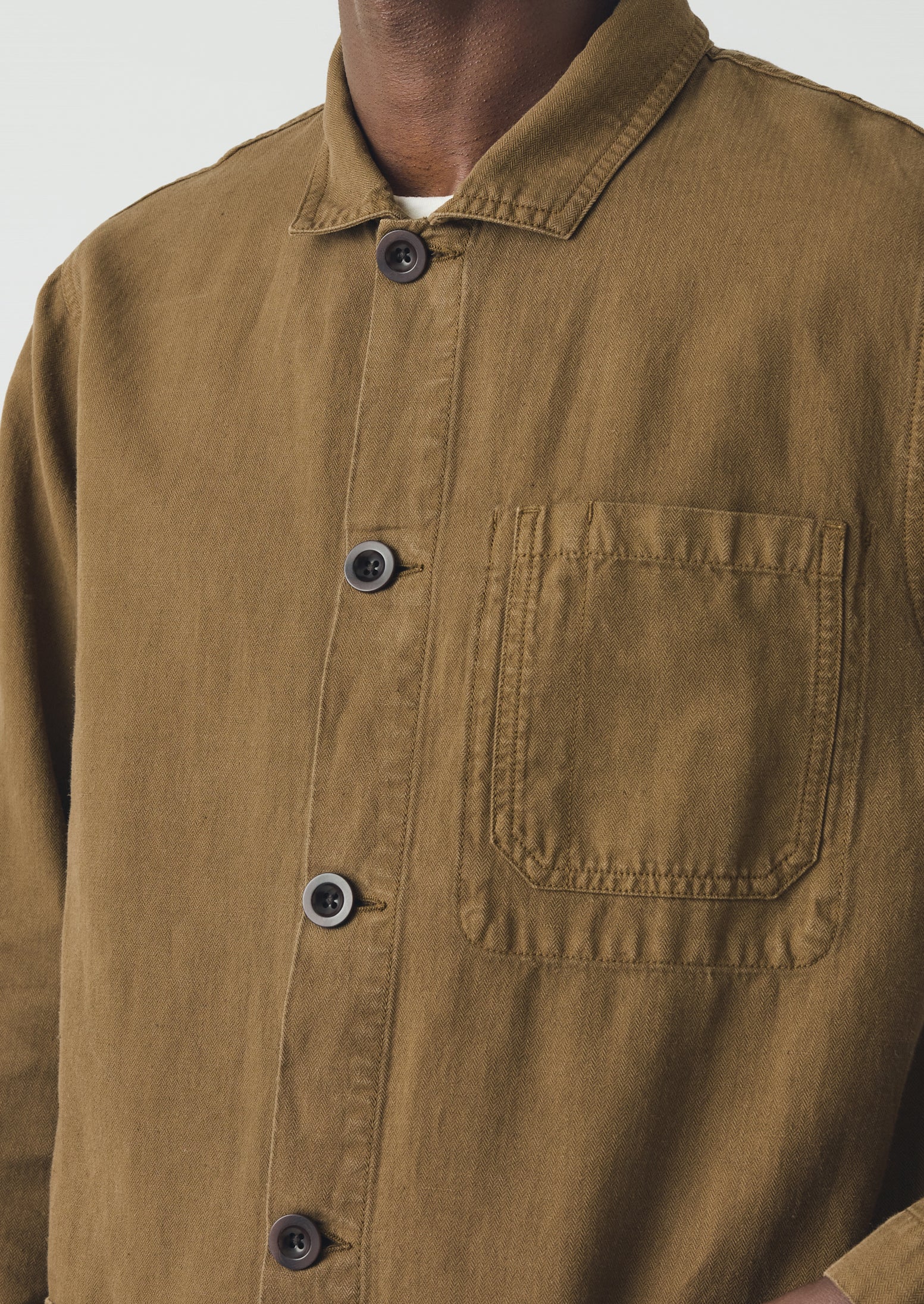 Arlo Garment Dyed Herringbone Jacket | Woodland Green - Image 4