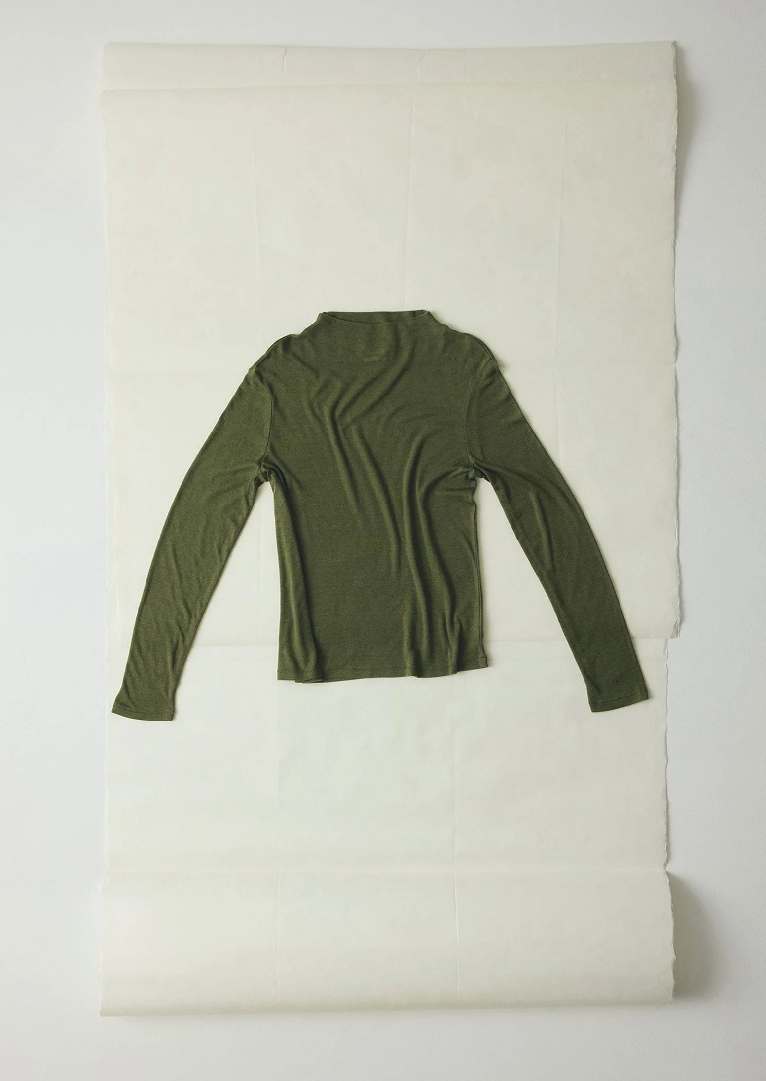 Aster High Neck Wool Lyocell Tee | Artichoke