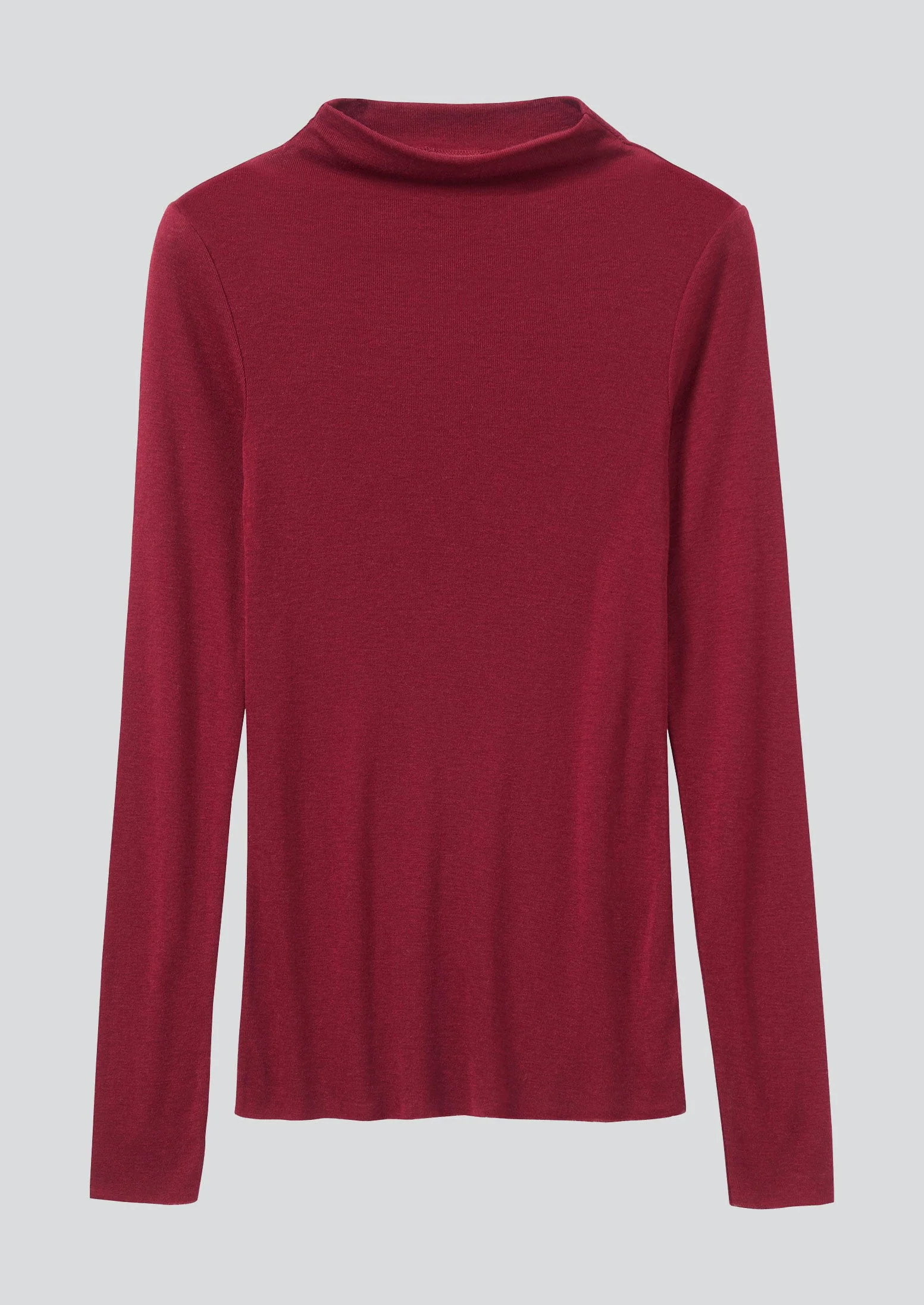 Aster High Neck Wool Lyocell Tee | Claret - Image 5