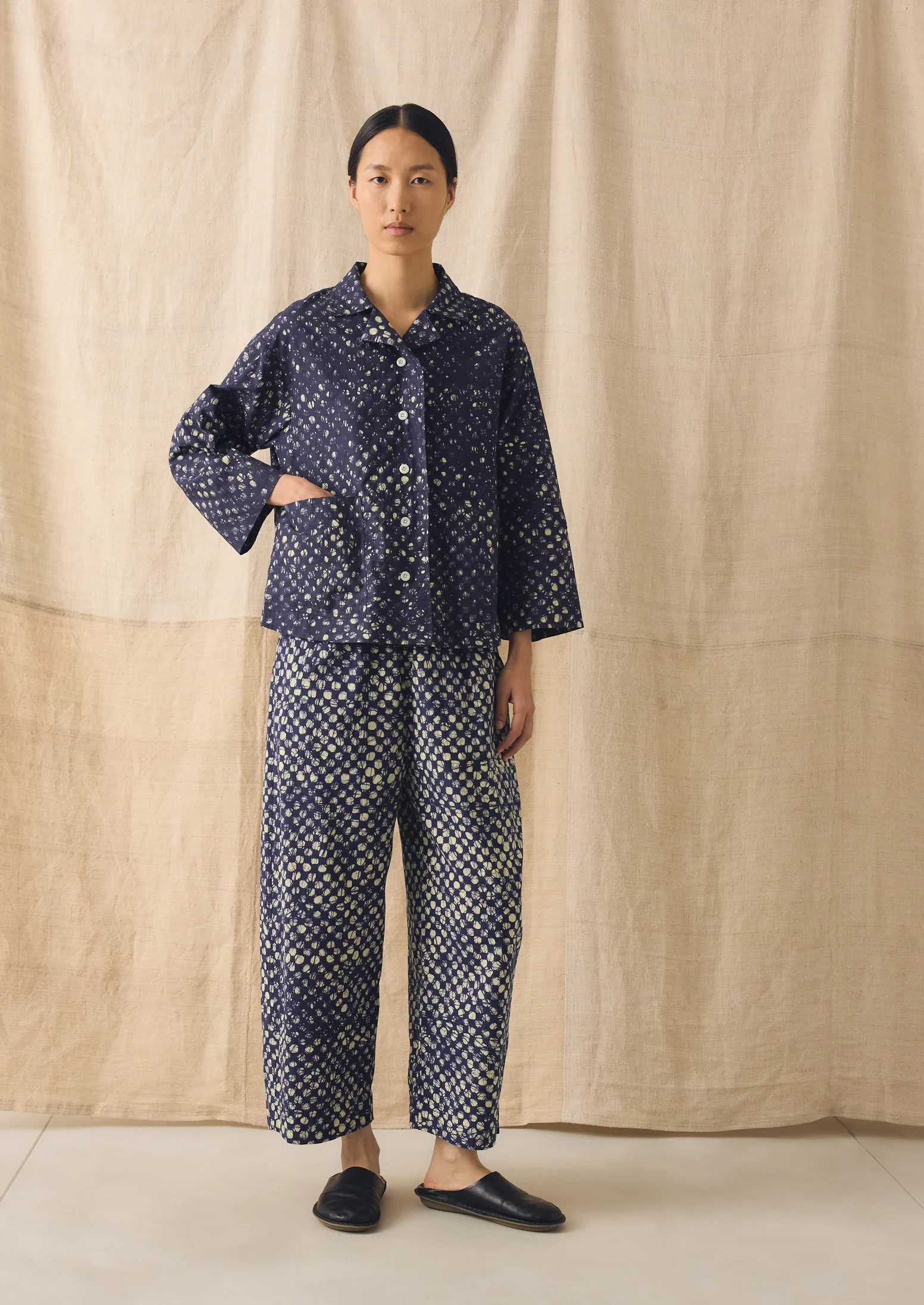 Batik Cook Check Top | Provencal Blue - Image 2