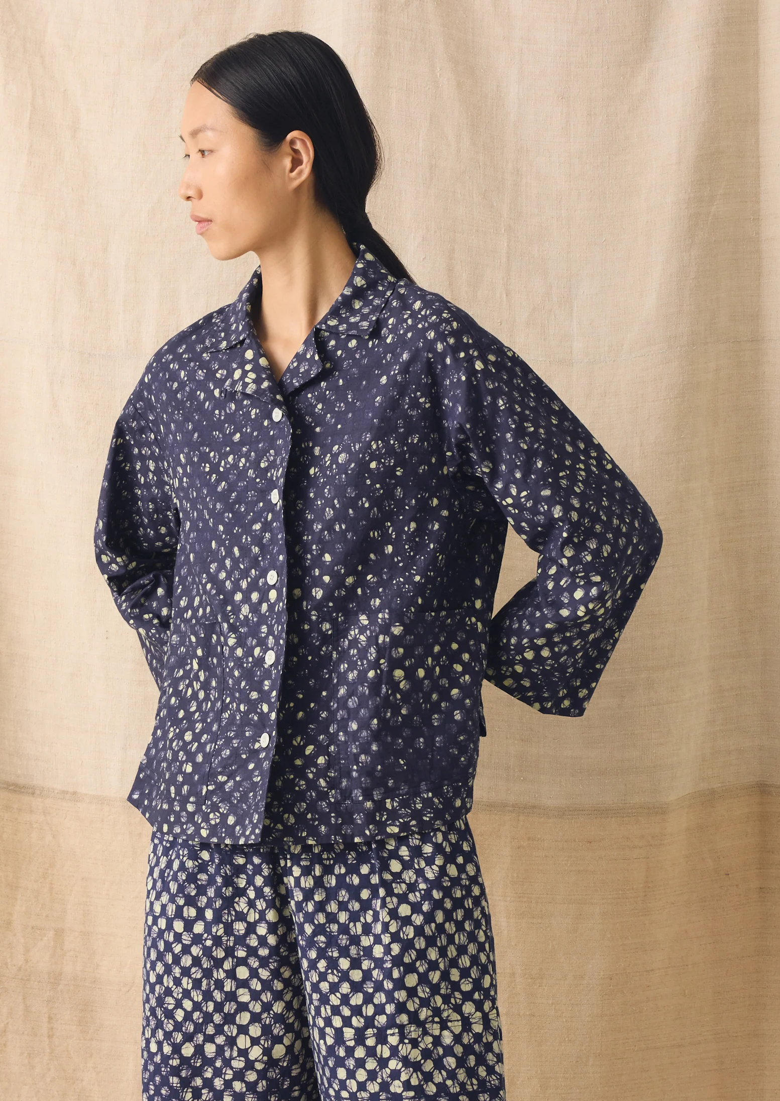 Batik Cook Check Top | Provencal Blue - Image 3