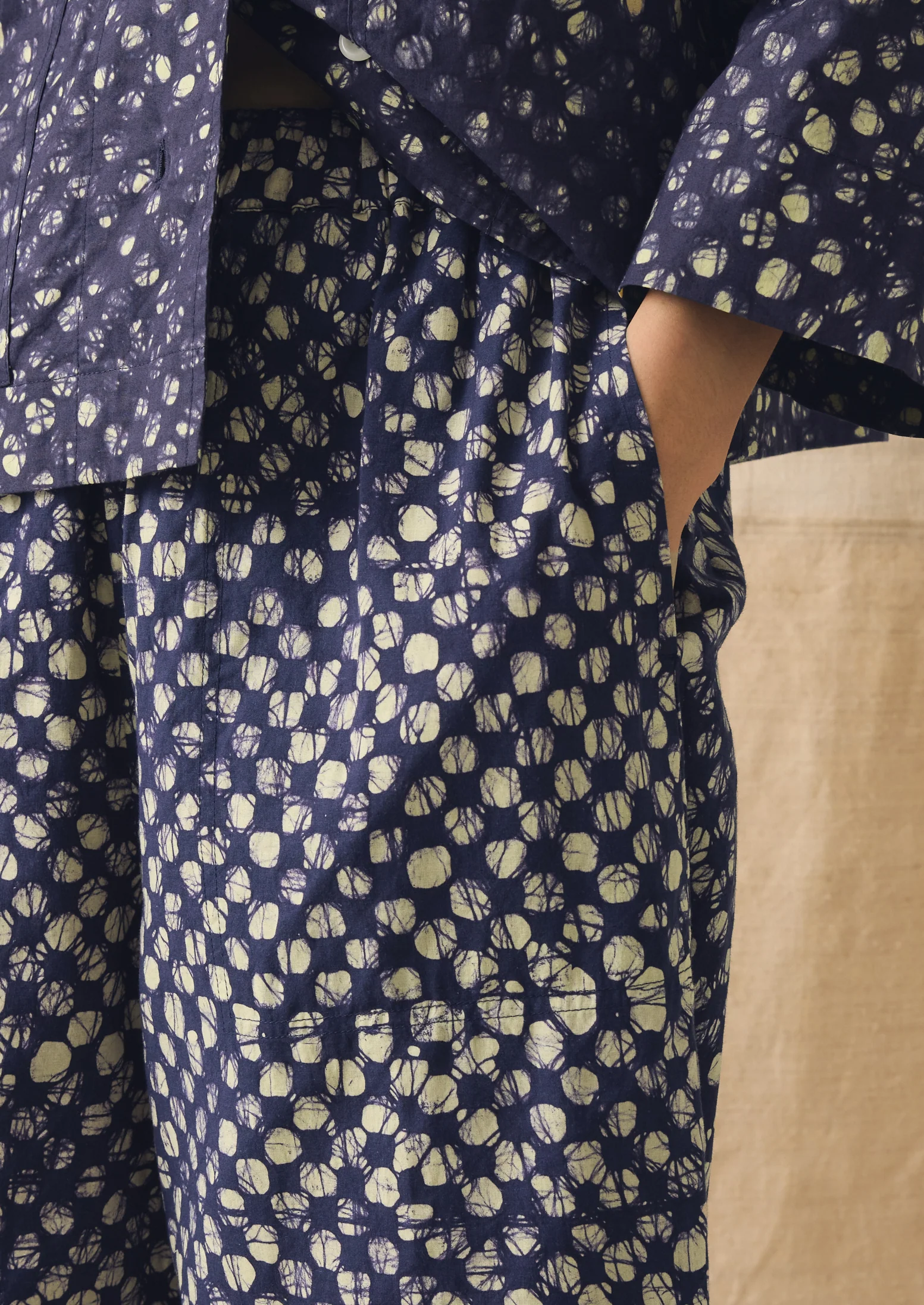 Batik Cook Check Trousers | Provencal Blue - Image 3