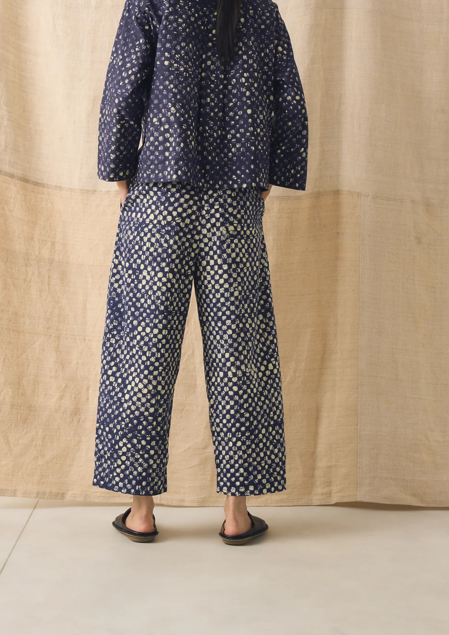 Batik Cook Check Trousers | Provencal Blue - Image 4