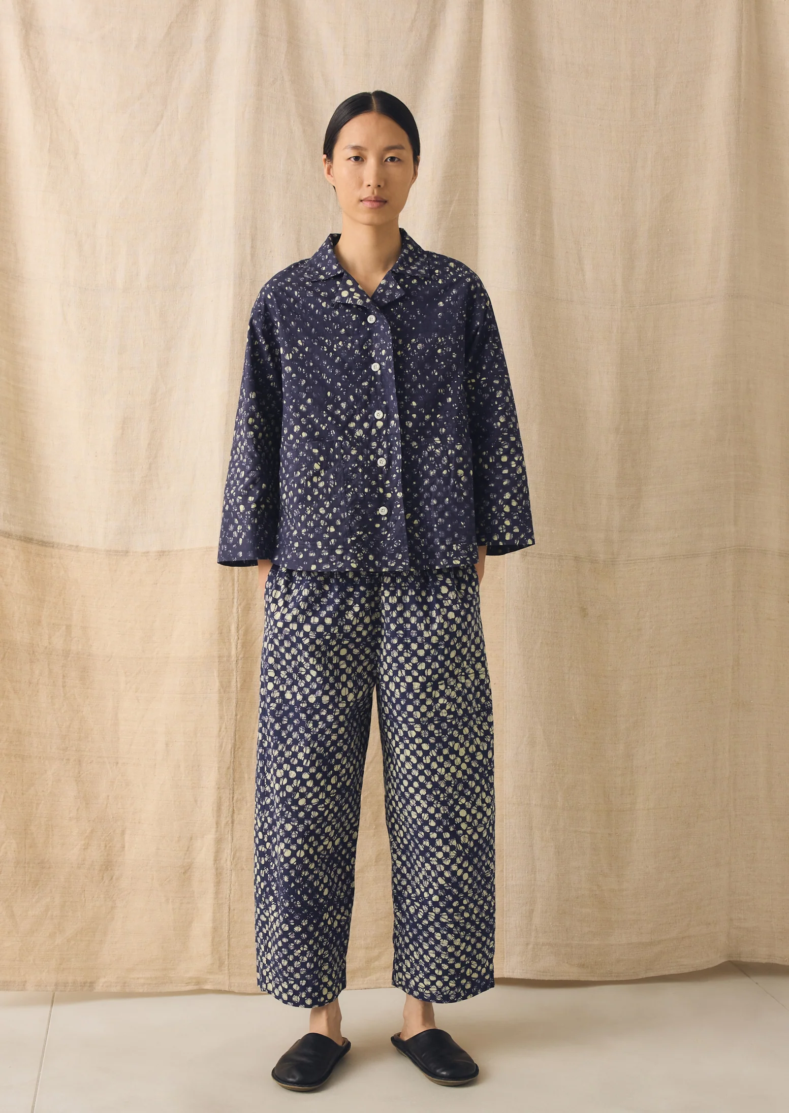 Batik Cook Check Trousers | Provencal Blue - Image 6