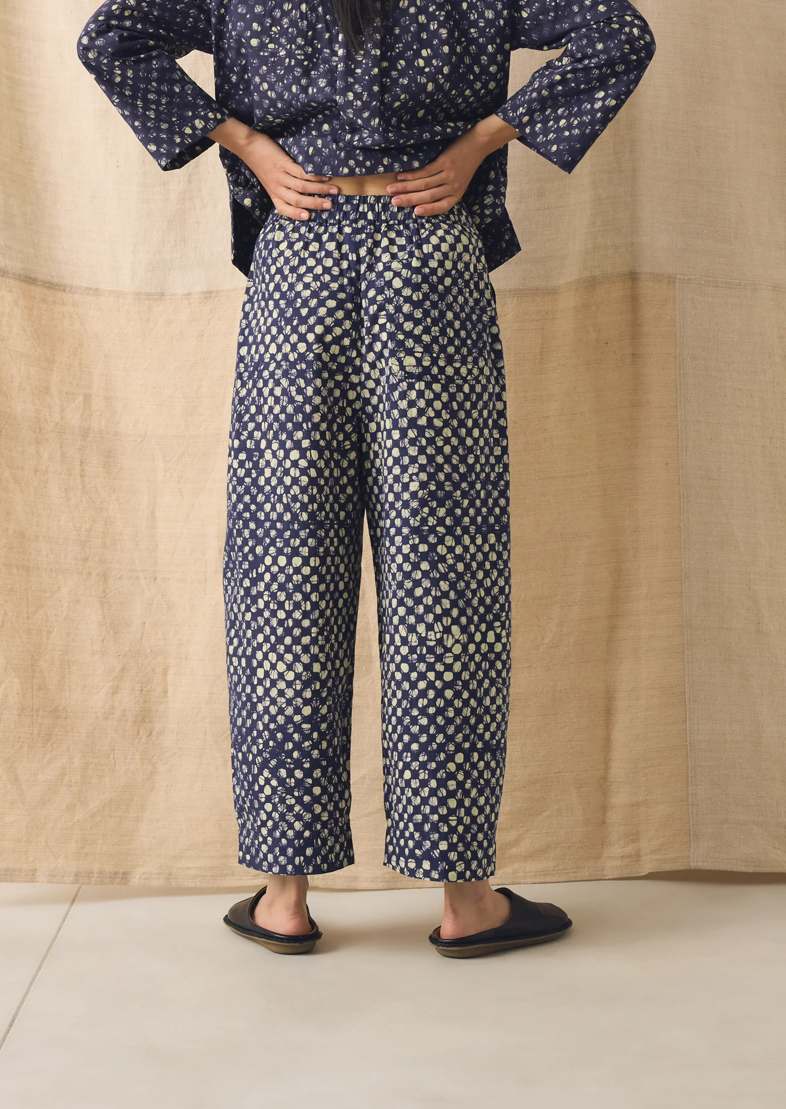 Batik Cook Check Trousers | Provencal Blue - Image 7
