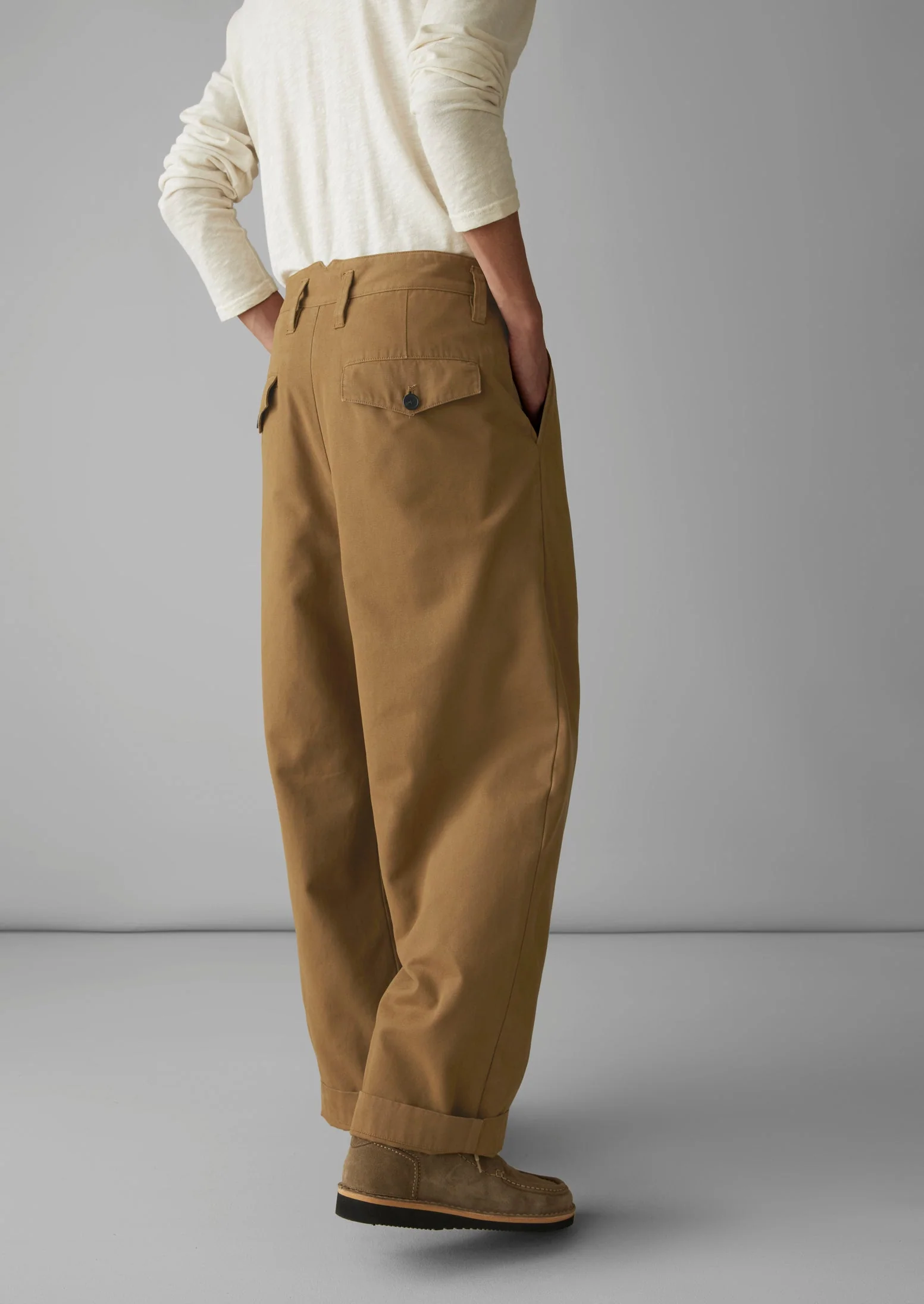 Bill Cotton Canvas Wide Leg Trousers | Acorn - Image 3