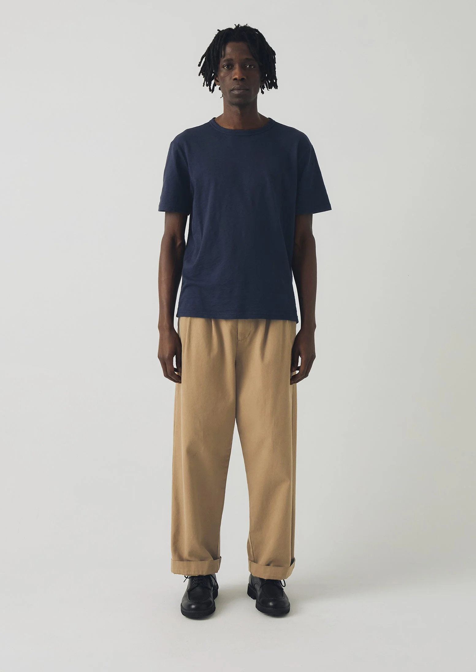 Bill Cotton Canvas Wide Leg Trousers | Ash Brown - Image 3