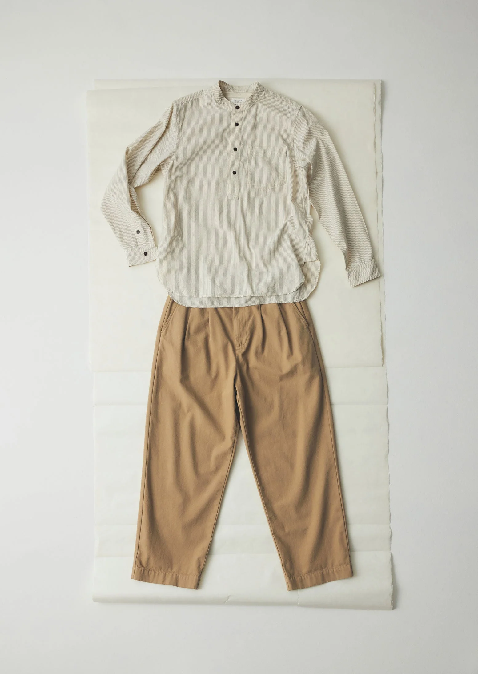 Bill Cotton Canvas Wide Leg Trousers | Ash Brown - Image 5
