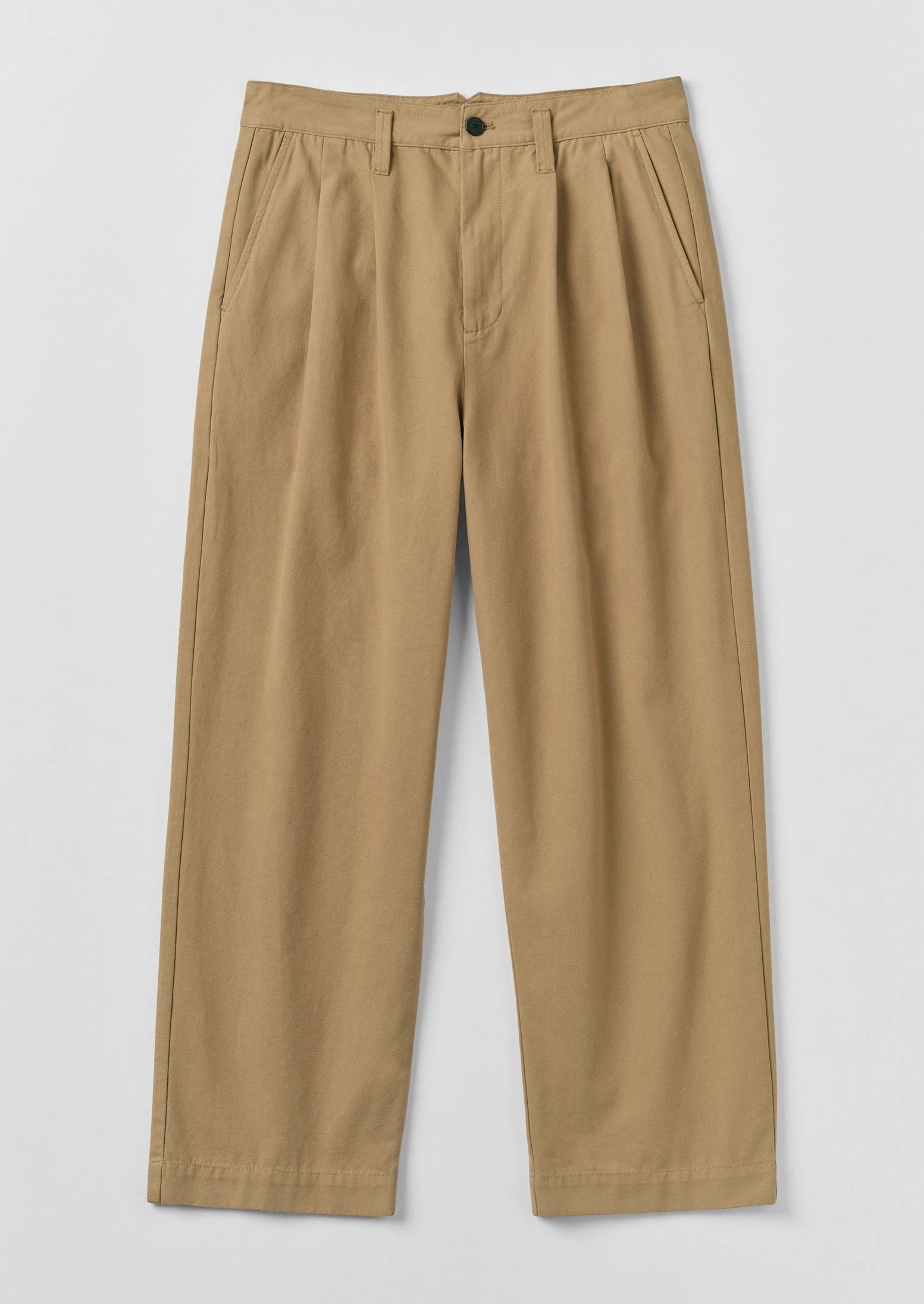 Bill Cotton Canvas Wide Leg Trousers | Ash Brown - Image 6