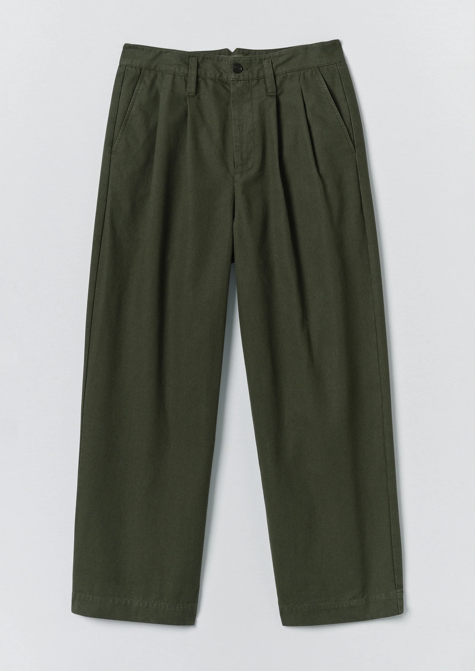 Bill Cotton Canvas Wide Leg Trousers | Kale - Image 7