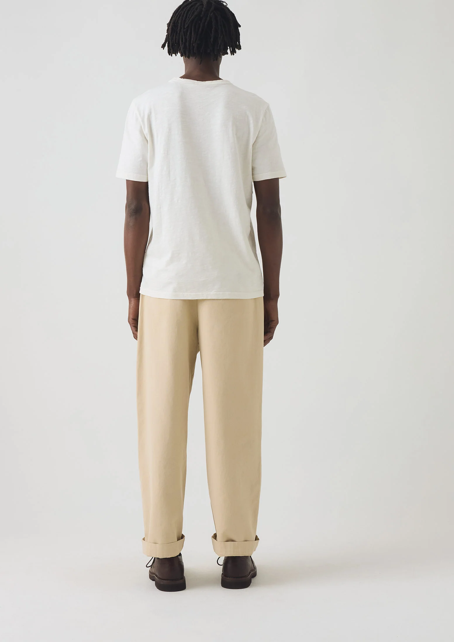 Bill Cotton Canvas Wide Leg Trousers | Stone - Image 4