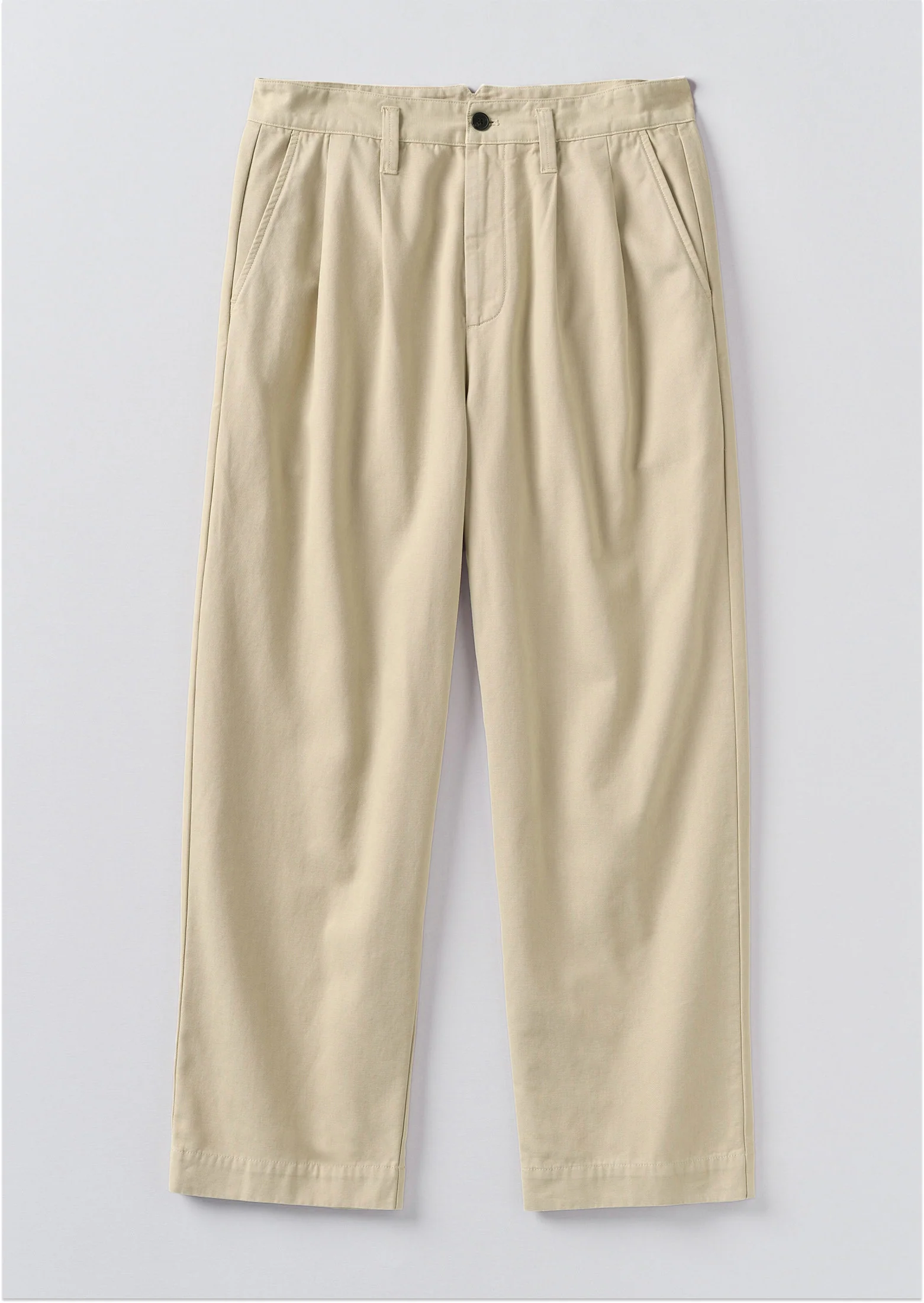 Bill Cotton Canvas Wide Leg Trousers | Stone - Image 6