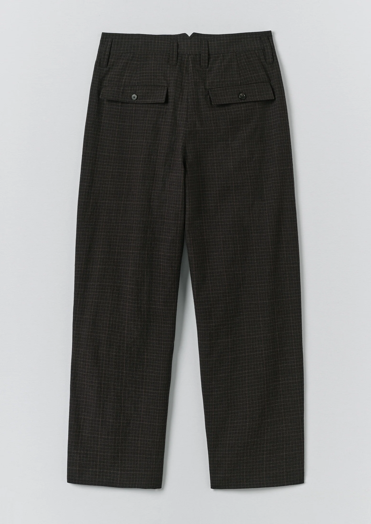 Bill Sketch Check Cotton Wool Trousers | Slate - Image 7
