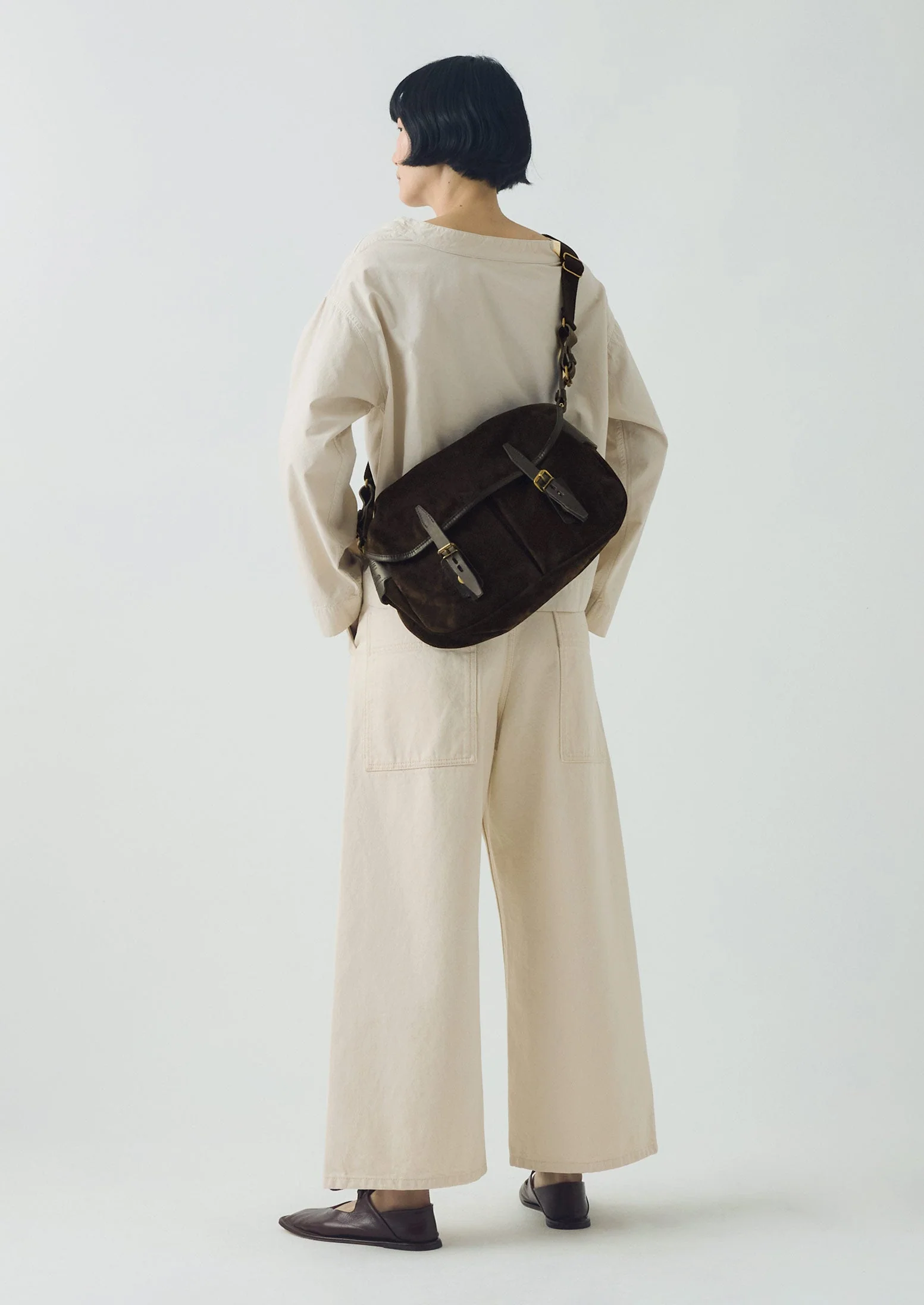 Bleu De Chauffe Musette Suede Bag | Marron Brown - Image 3