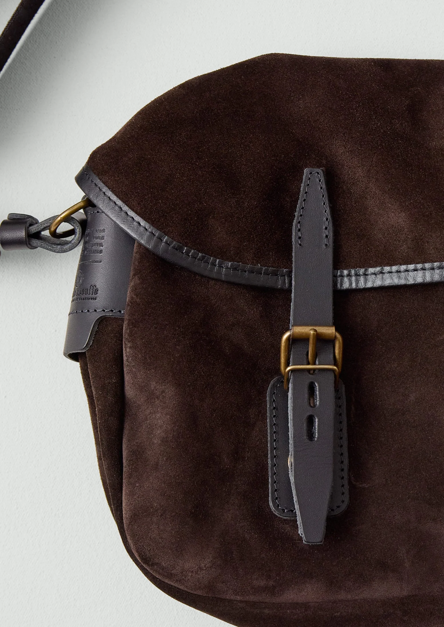 Bleu De Chauffe Musette Suede Bag | Marron Brown - Image 4
