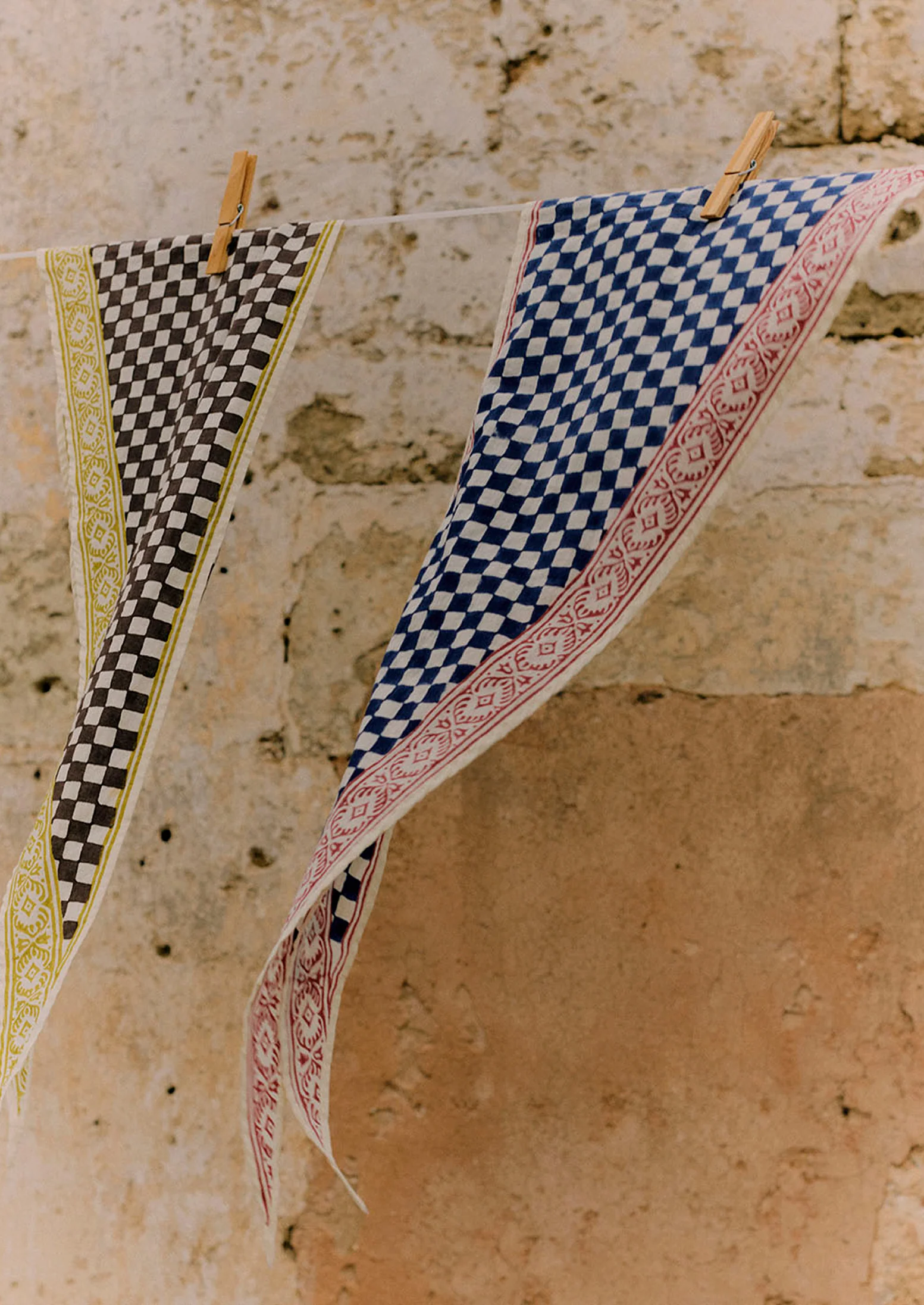 Block Print Cook Check Bandana | Dark Chocolate - Image 5