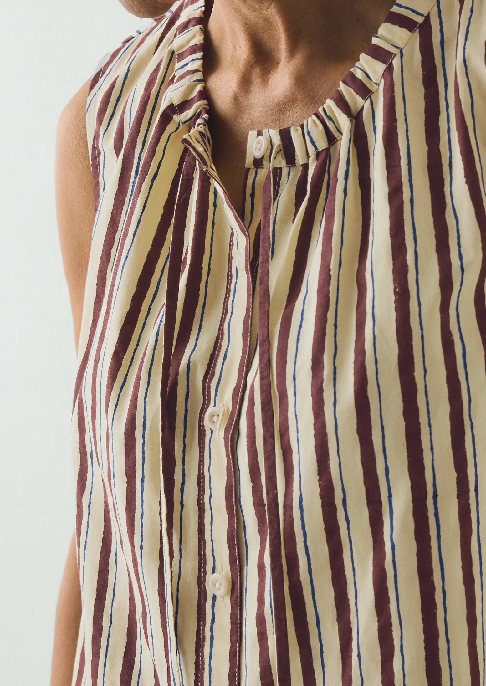 Block Print Sorbet Stripe Top | Pastel Lemon - Image 3