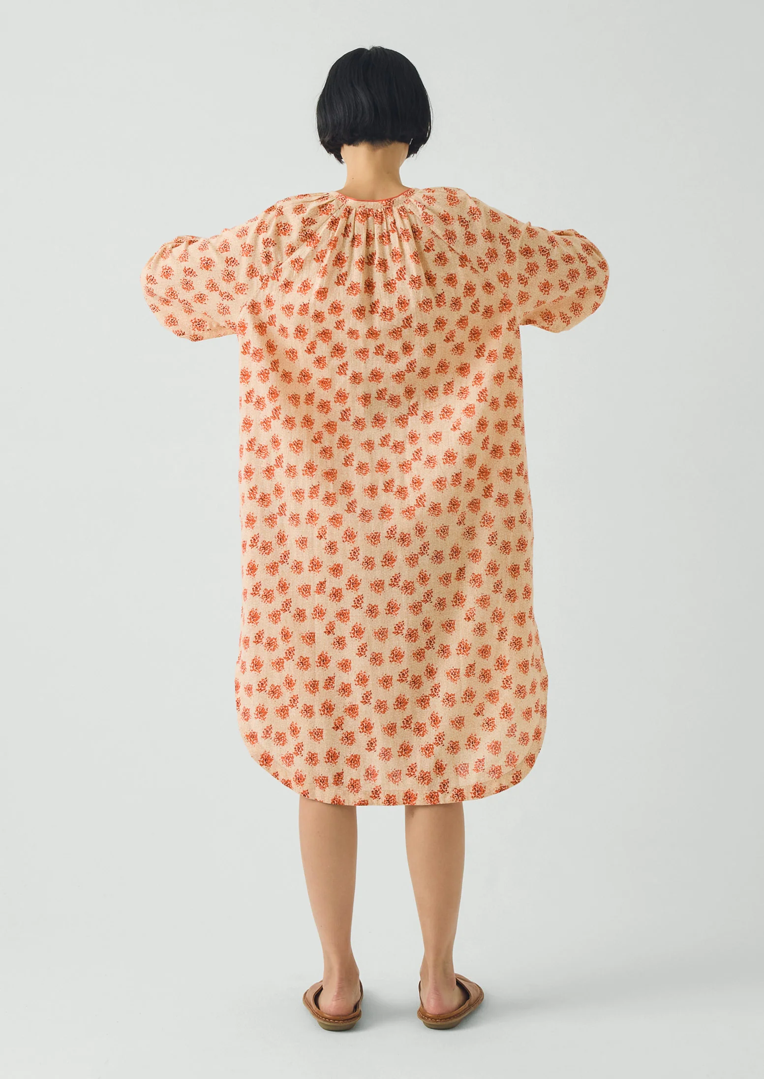 Bloom Print Cotton Nightdress | Sand/Multi - Image 3