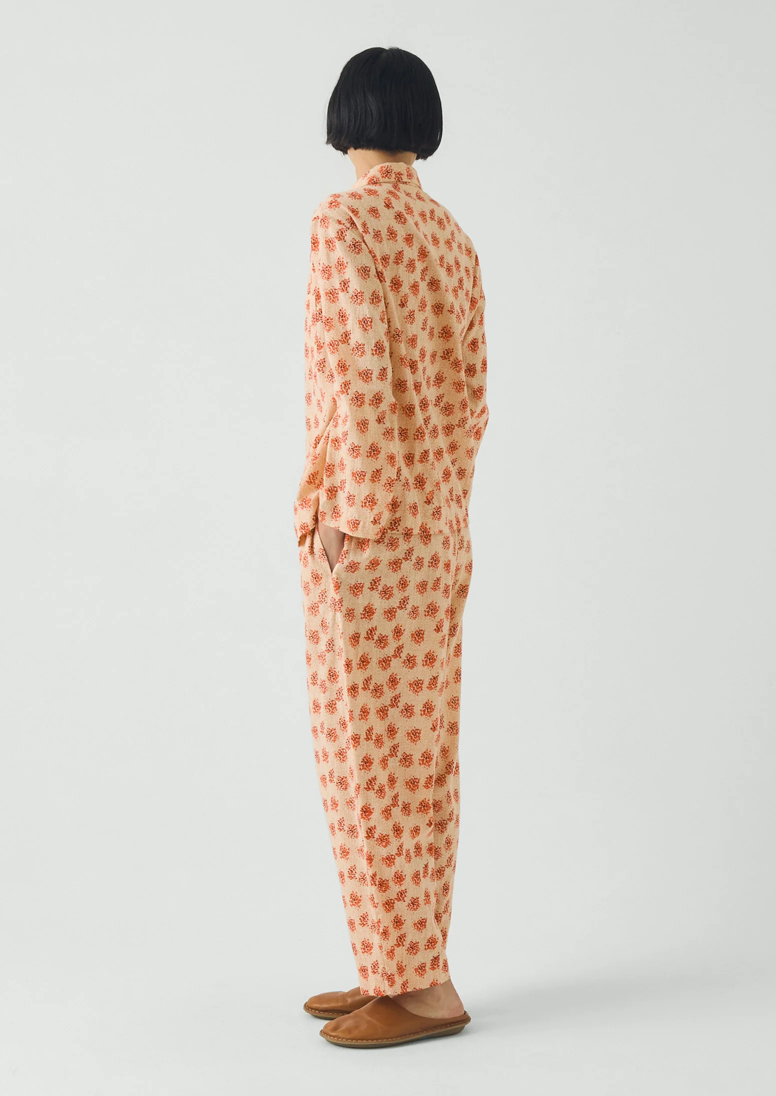 Bloom Print Cotton Pyjamas | Sand/Multi - Image 3