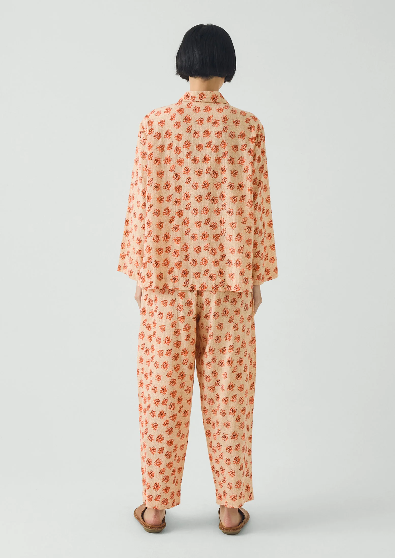 Bloom Print Cotton Pyjamas | Sand/Multi - Image 4