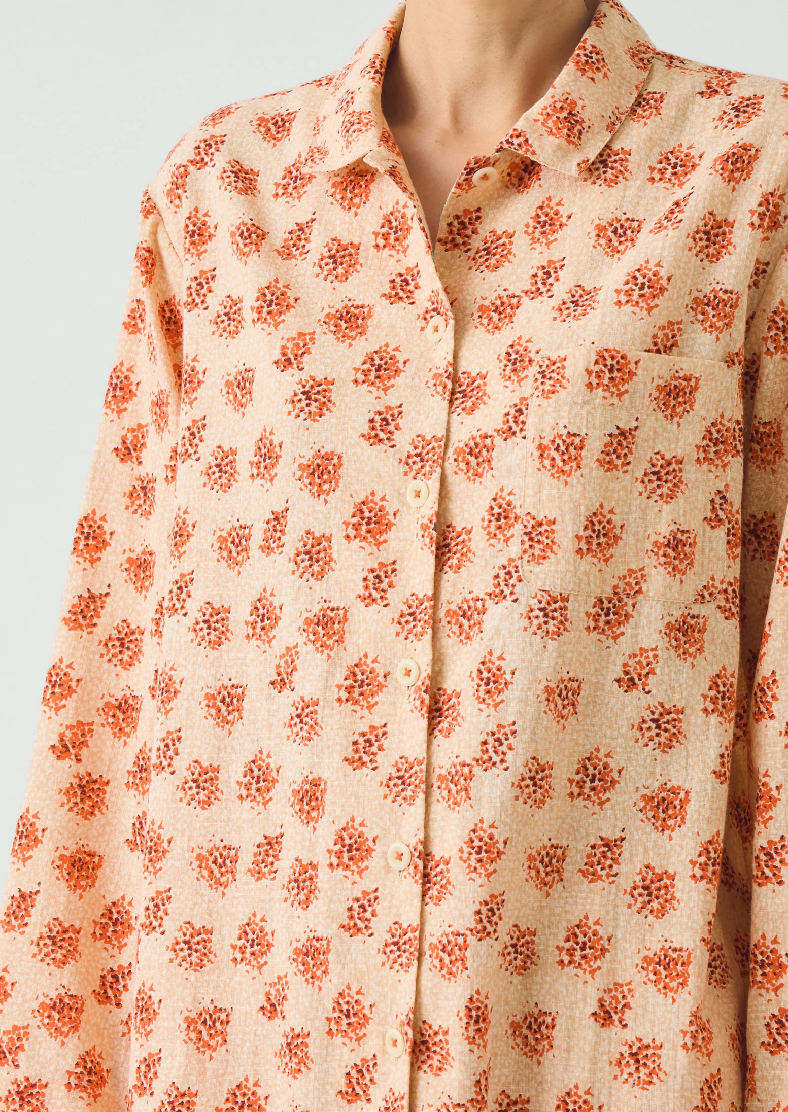 Bloom Print Cotton Pyjamas | Sand/Multi - Image 5
