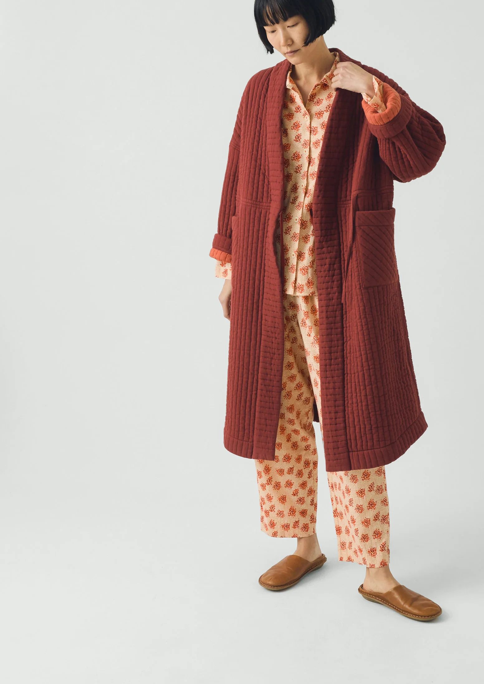 Bloom Print Cotton Pyjamas | Sand/Multi - Image 6