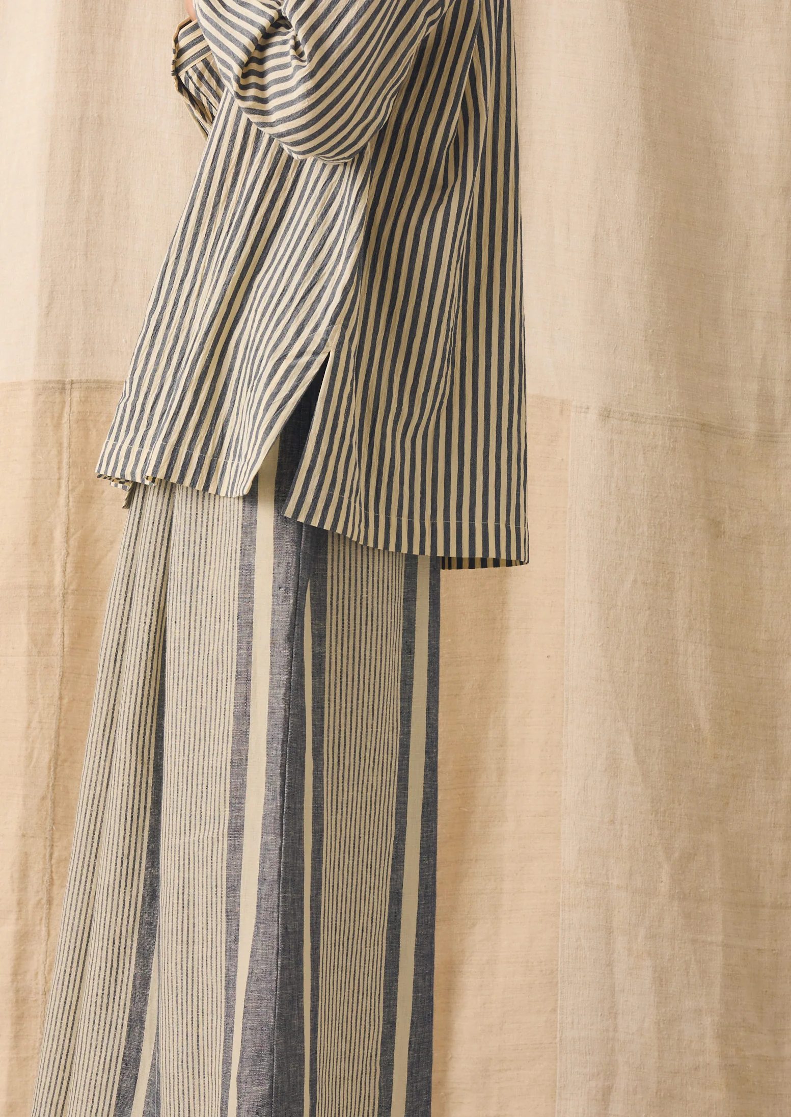 Bolster Stripe Linen Culottes | Washed Denim - Image 5