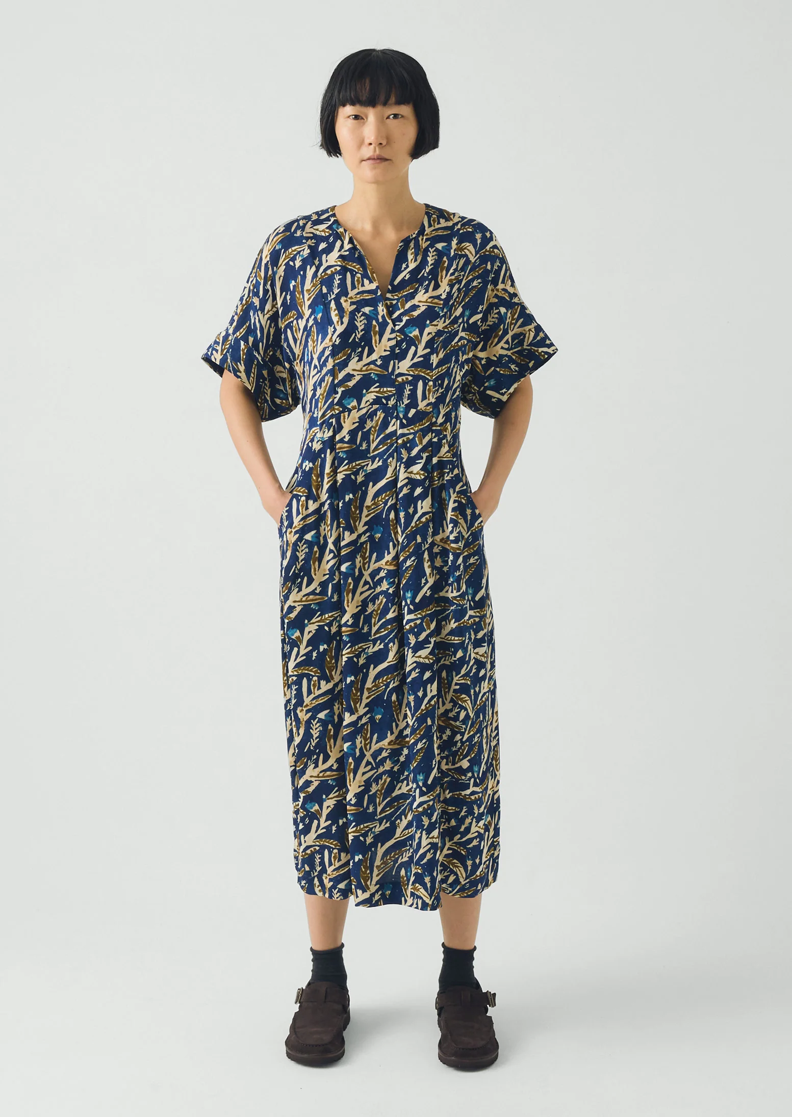 Bryn Herb Print Dress | Brilliant Blue - Image 4
