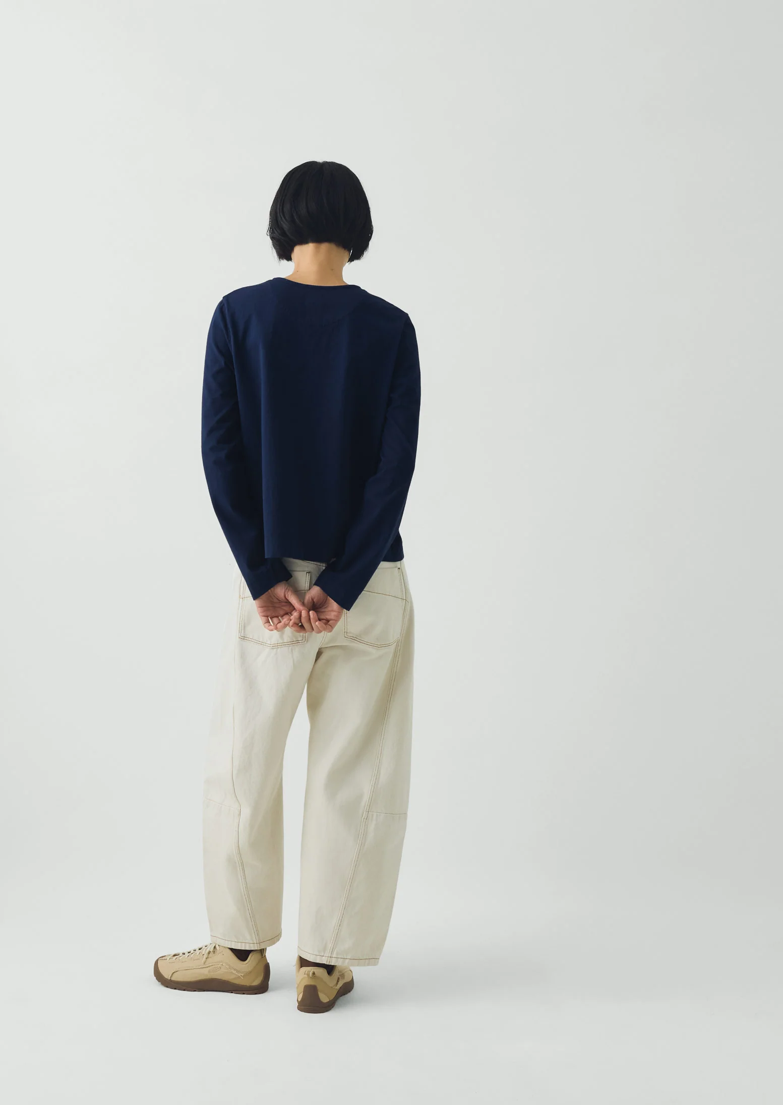 Button Through Cotton Jersey Tee | Indigo Blue - Image 6