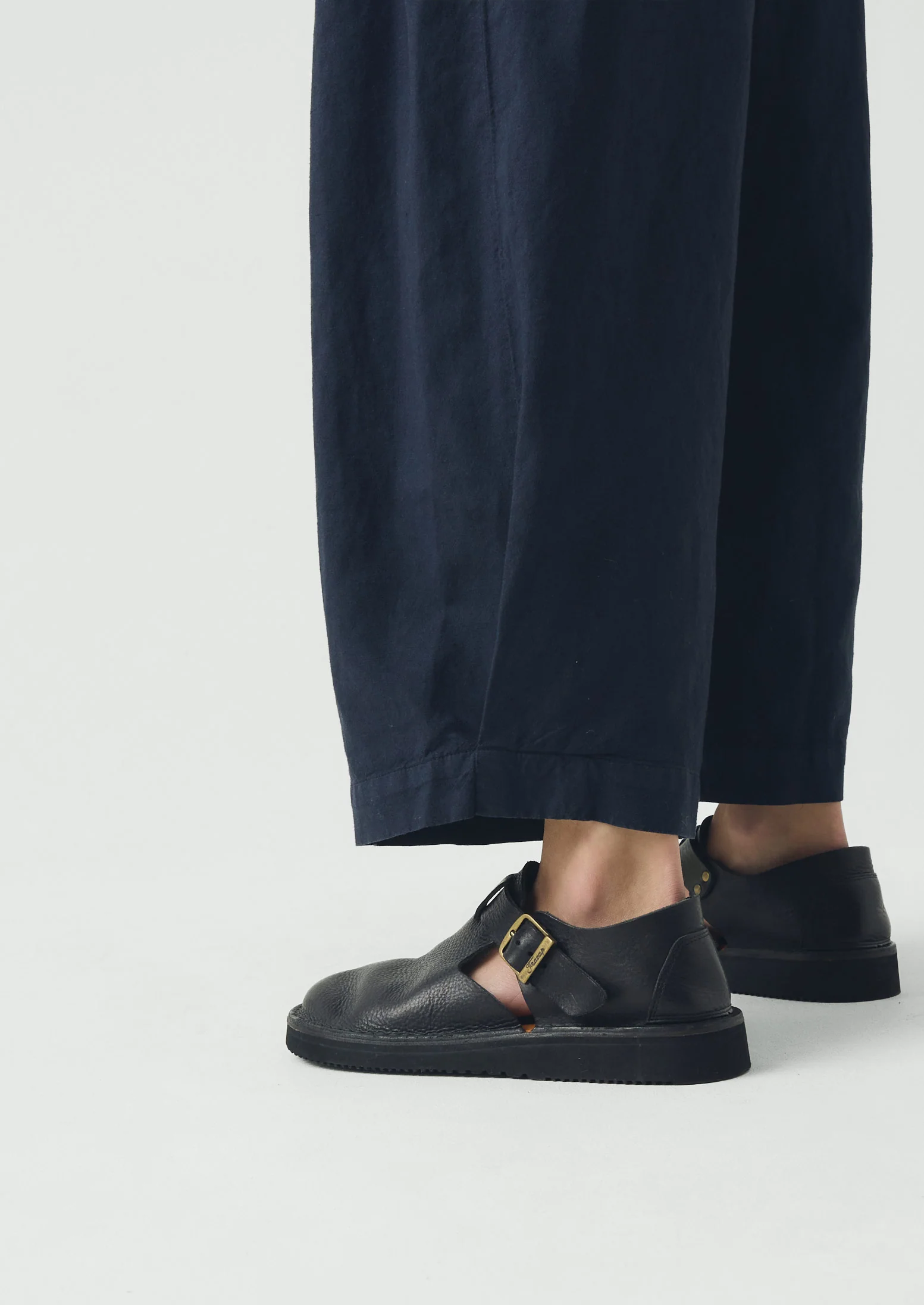 Carys Cotton Linen Canvas Wide Leg Trousers | Anthracite - Image 5