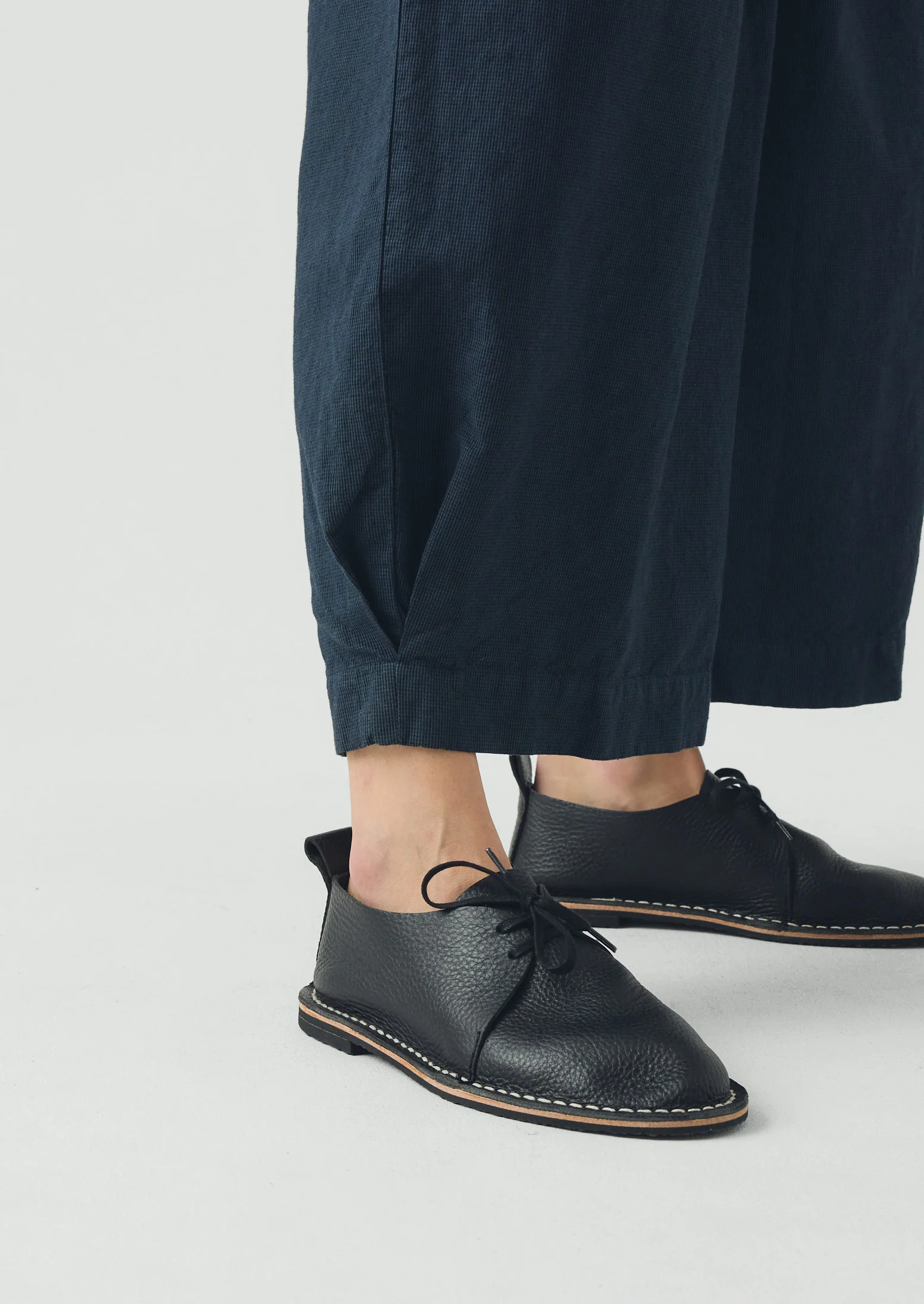 Carys Micro Houndstooth Wide Leg Trousers | Steel Blue - Image 7