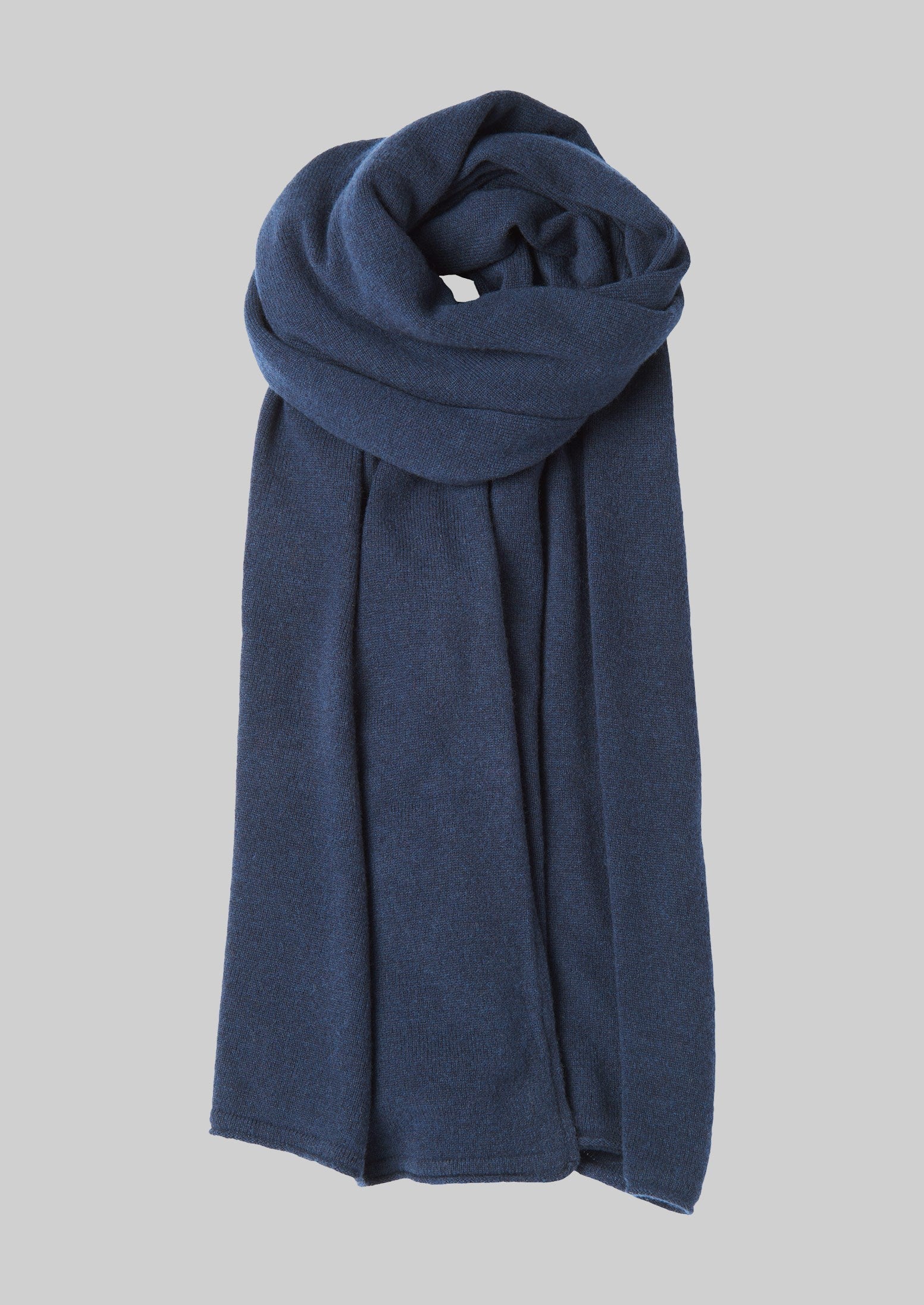 Cashmere Wool Wrap Scarf | Navy - Image 4