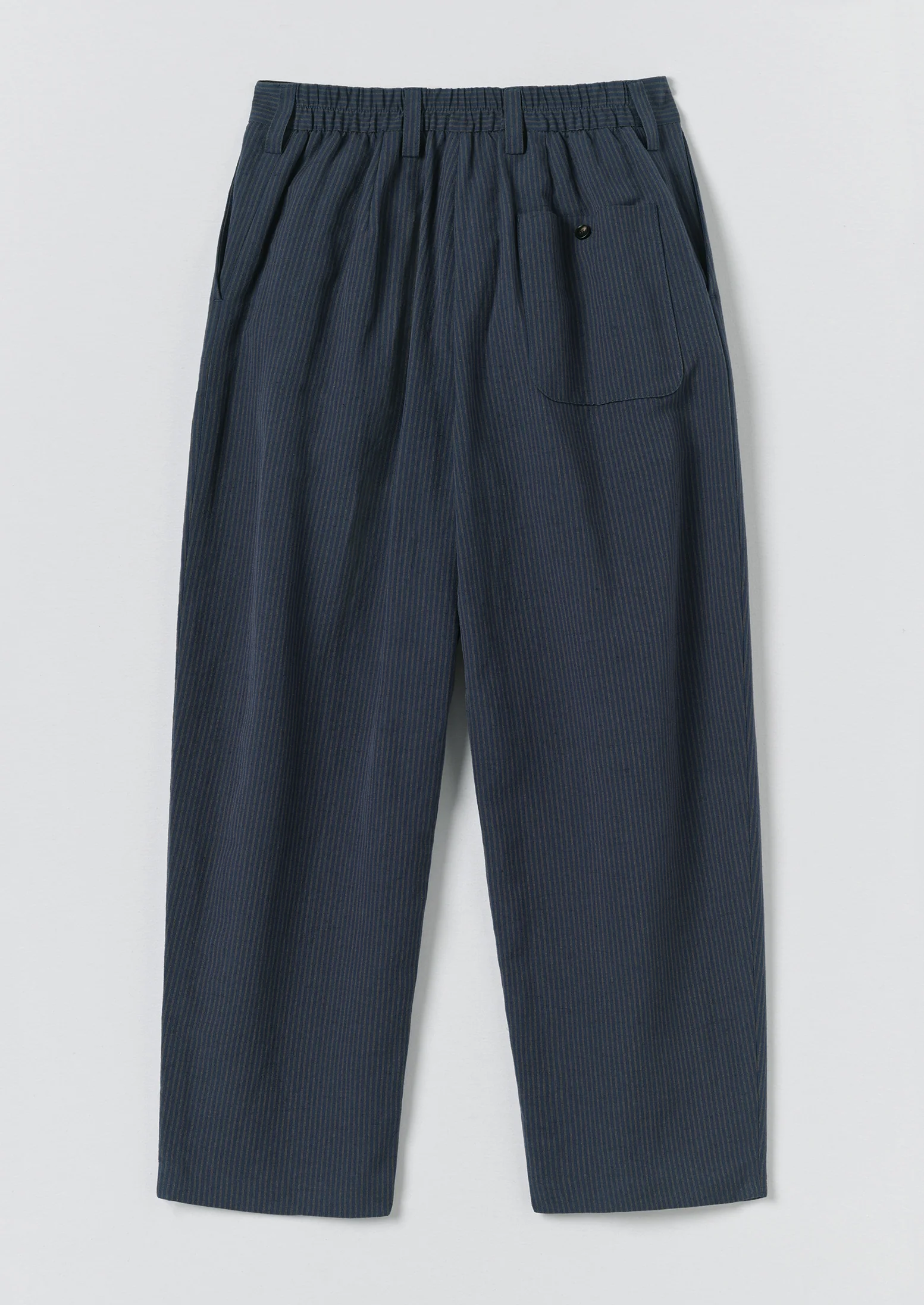 Caspar Stripe Pleat Trousers | Navy/Fawn - Image 6