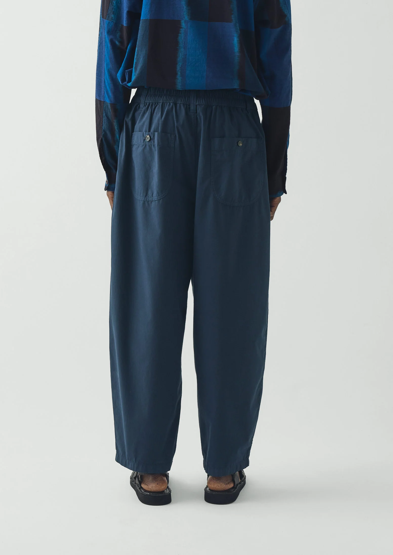 Casper Cotton Poplin Trousers | Navy - Image 5