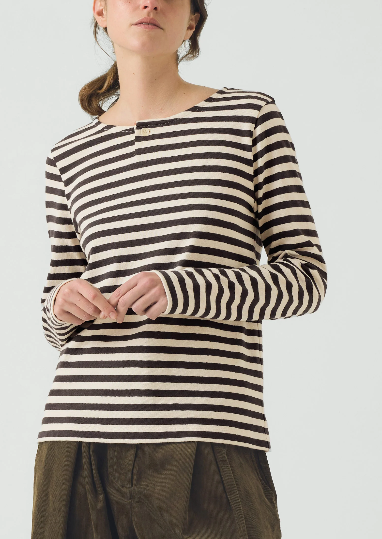 Chef Stripe Jersey Tee | Slate/Vintage White - Image 2